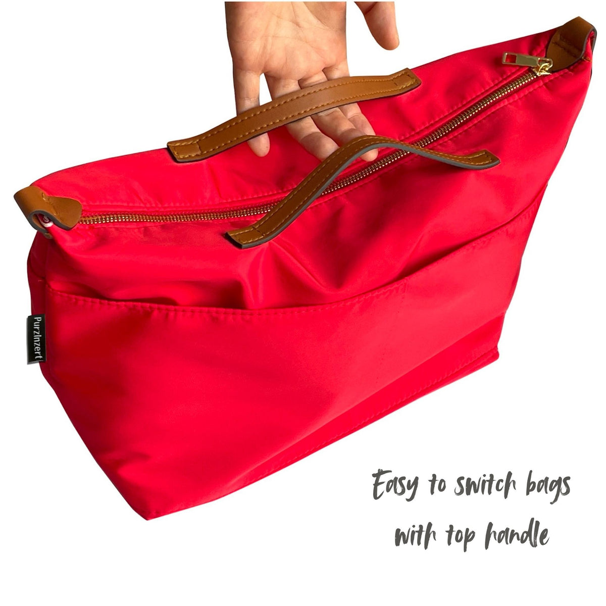 Bag Insert for (Crocs, Classic Large Tote) Organizer of Nylon Fabric