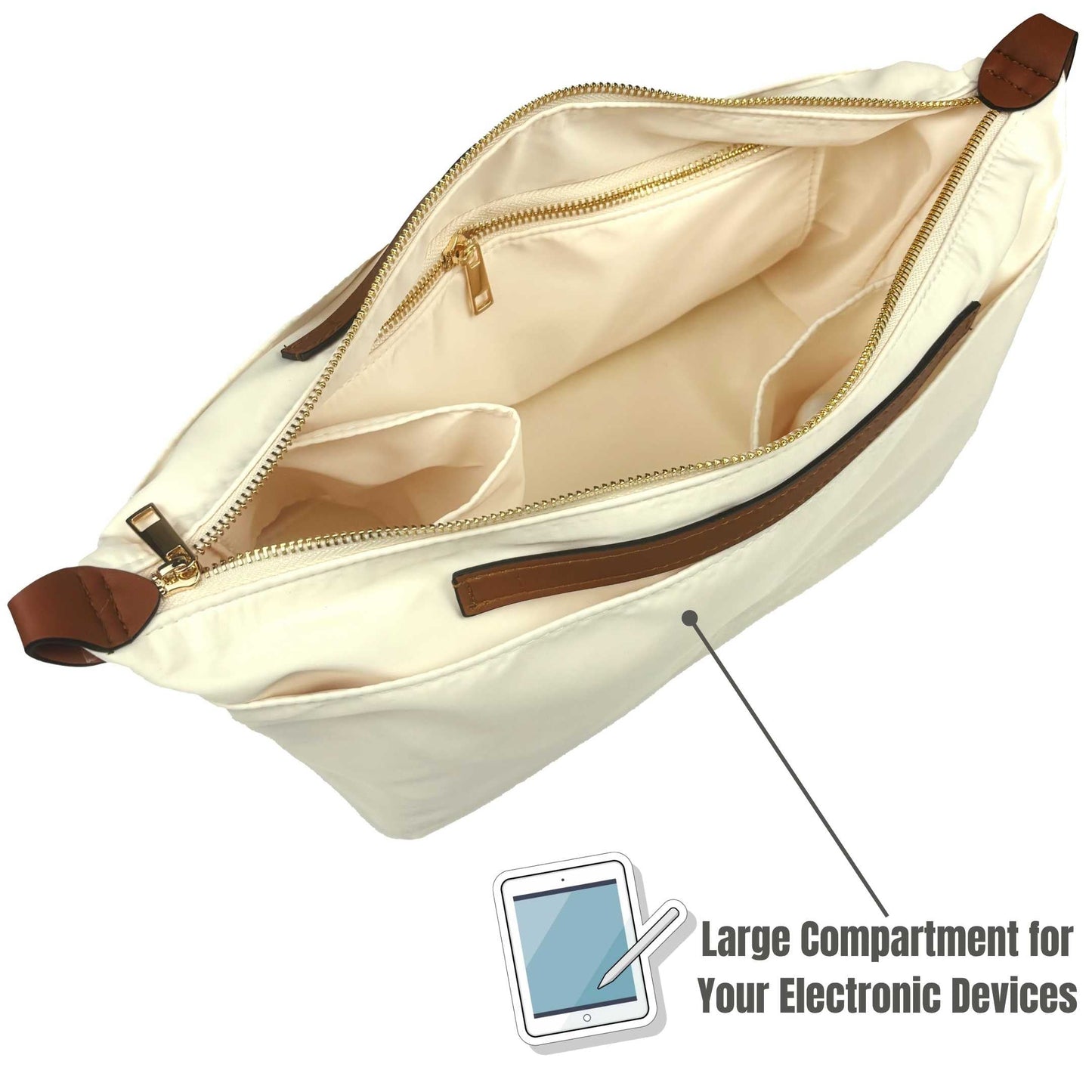 Bag Insert for (Mulberry, Bayswater Tote) Organizer of Nylon Fabric