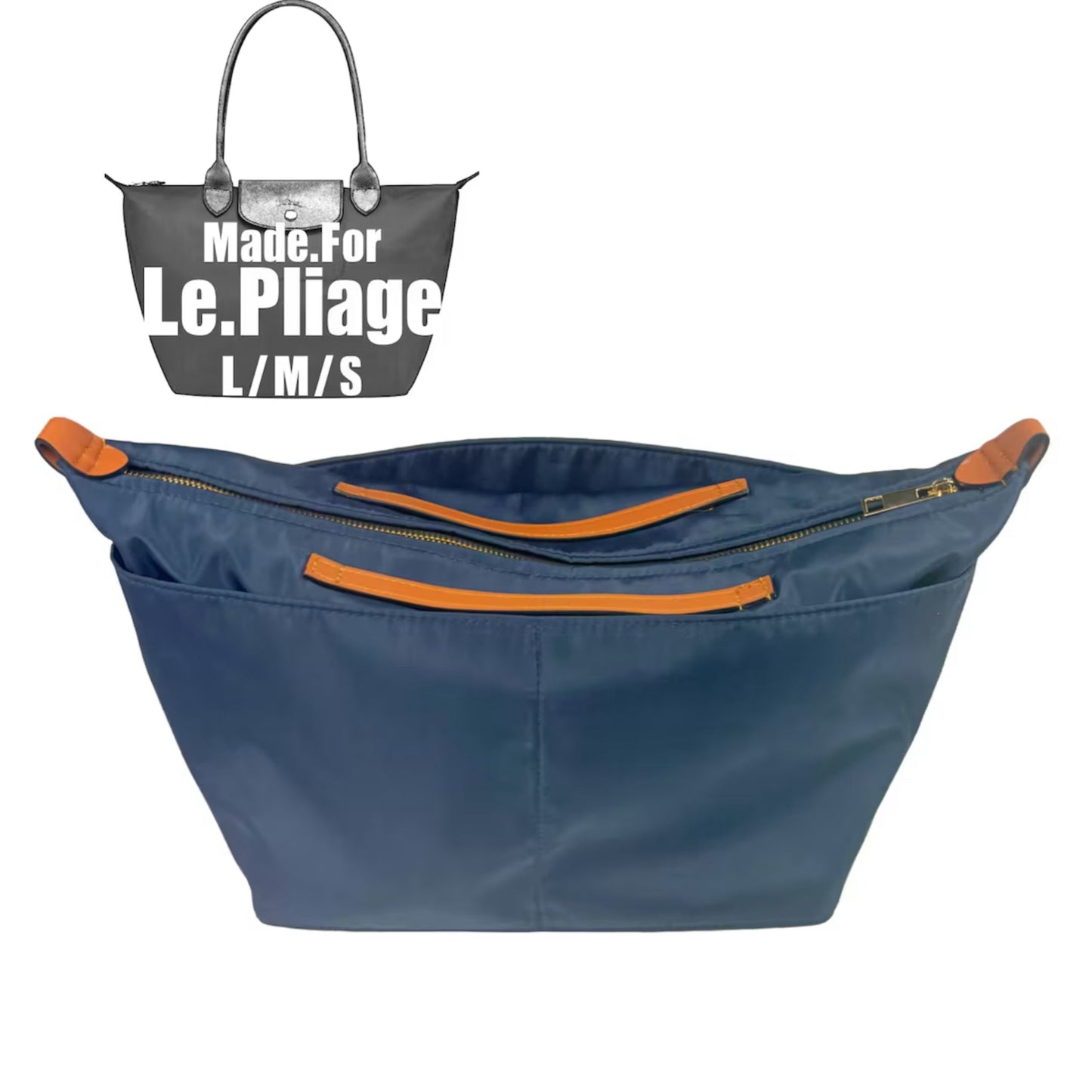 [Longchamp Le Pliage Original L Tote] Bag Organizer (Nylon, ZipHandle)