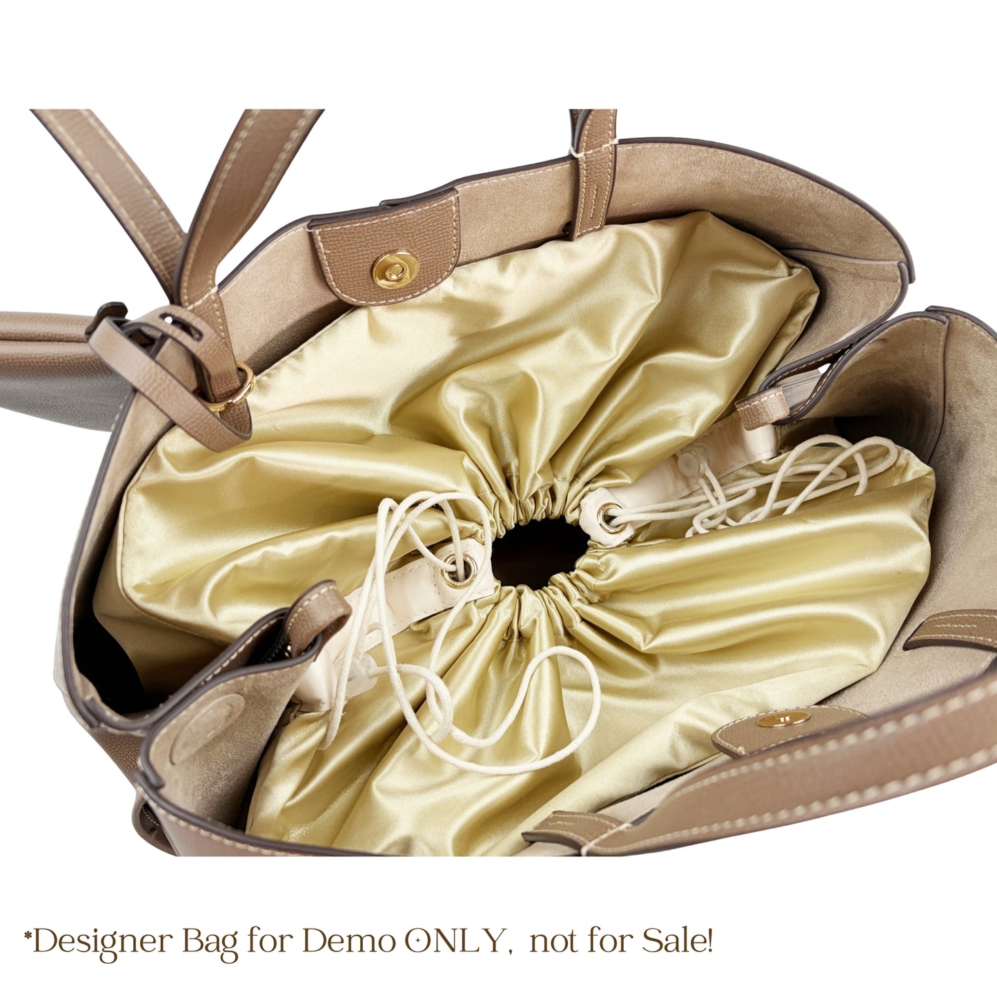 Bag Insert for (Cyme, Large) Organizer of Silk Satin with Drawstring Cover