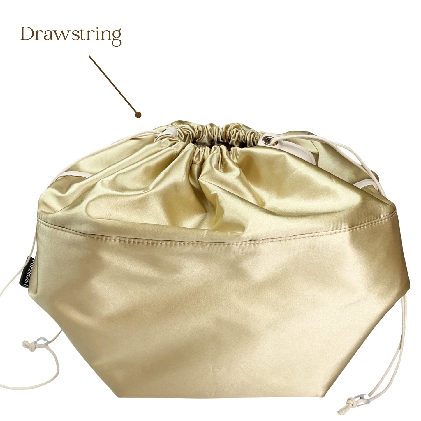 Bag Insert for (Cyme, Large) Organizer of Silk Satin with Drawstring Cover
