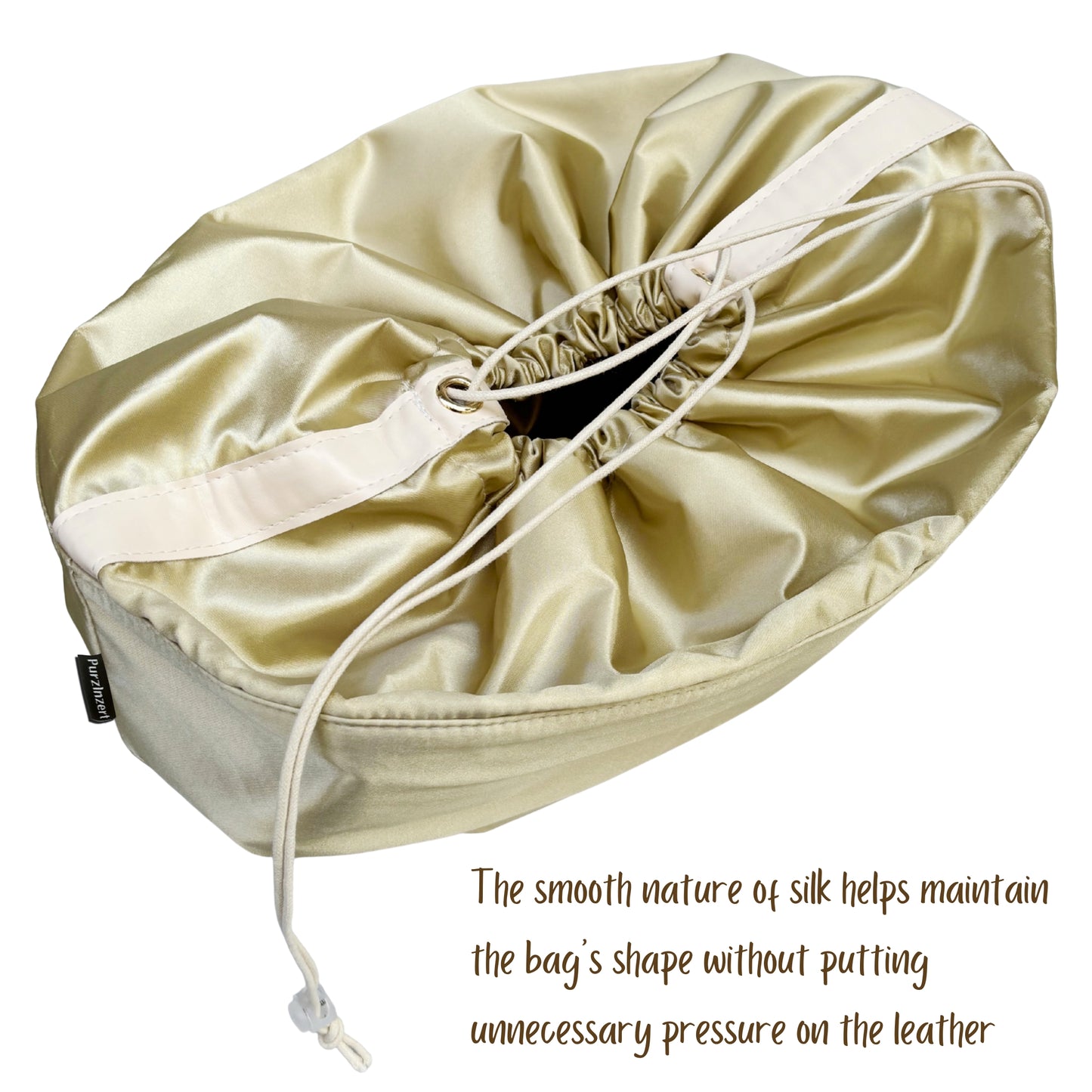 Bag Insert for (Cyme, Large) Organizer of Silk Satin with Drawstring Cover