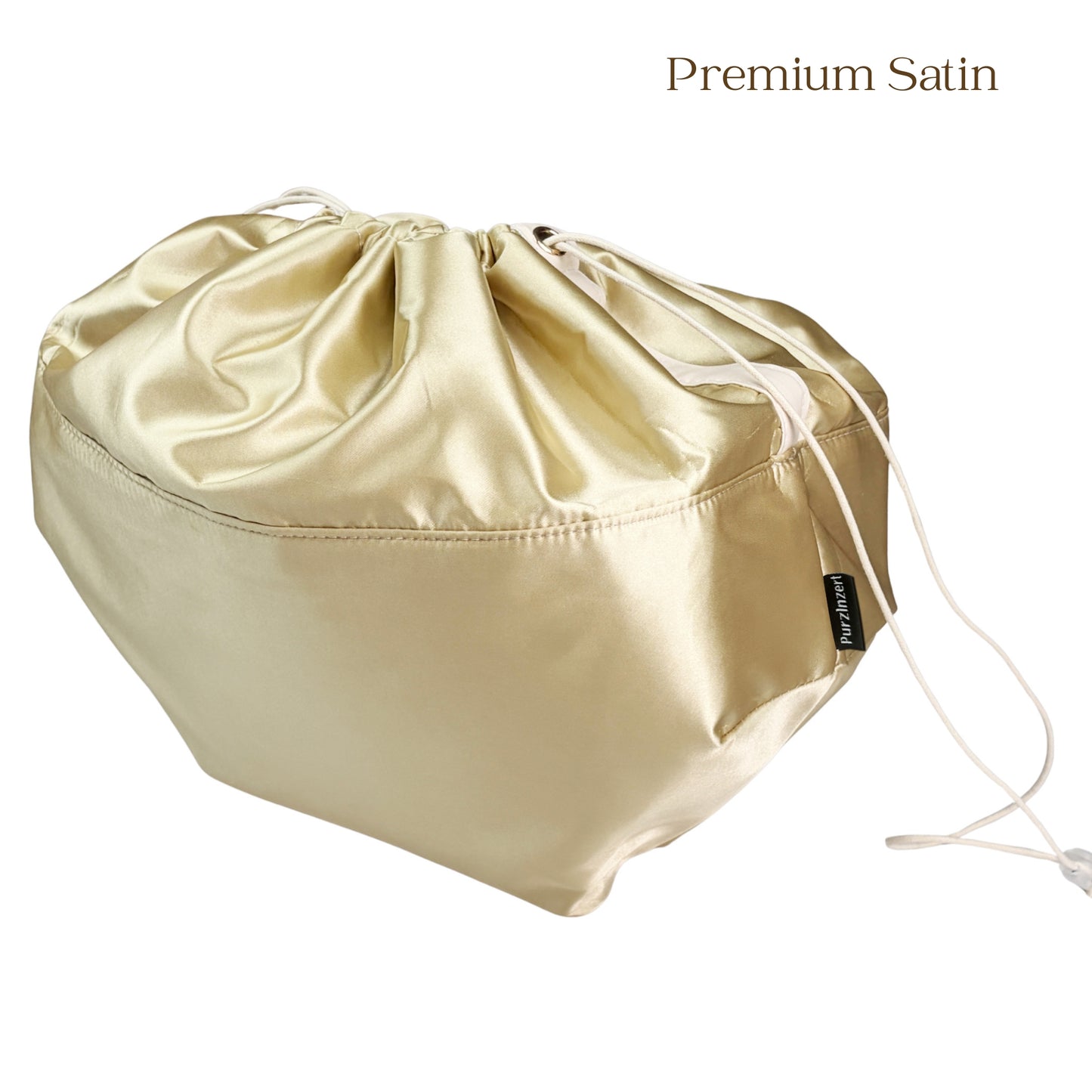 Bag Insert for (Cyme, Large) Organizer of Silk Satin with Drawstring Cover