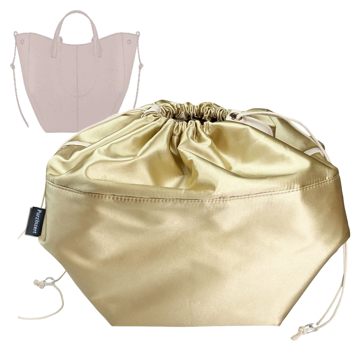 Bag Insert for (Polene, Cyme Tote) Organizer Tote Purse Organiser Liner Shaper [Premium Silk Material]