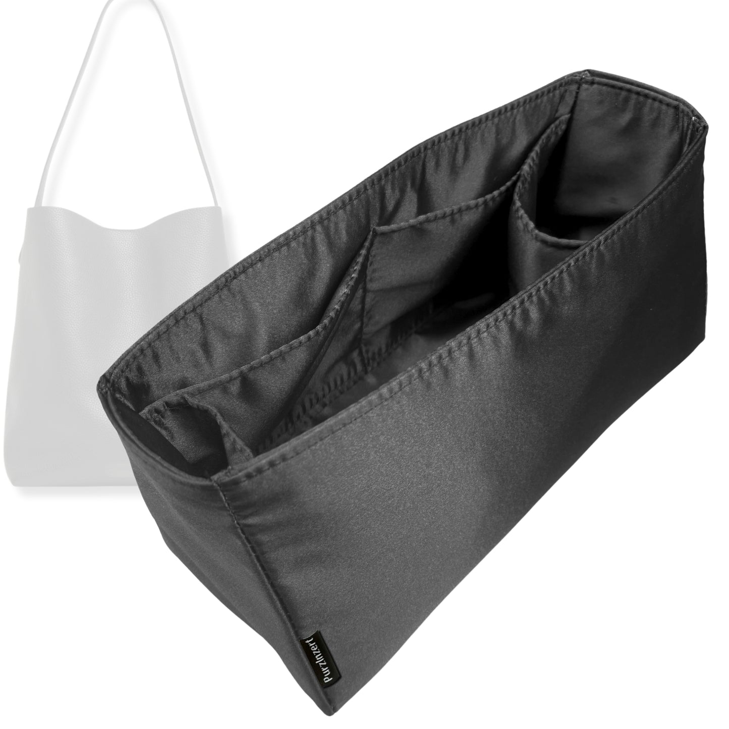 Bag Insert for (Mansur Gavriel, Maxi Everyday Cabas) Organizer Tote Purse Organiser Liner Shaper [Premium Silk Material]