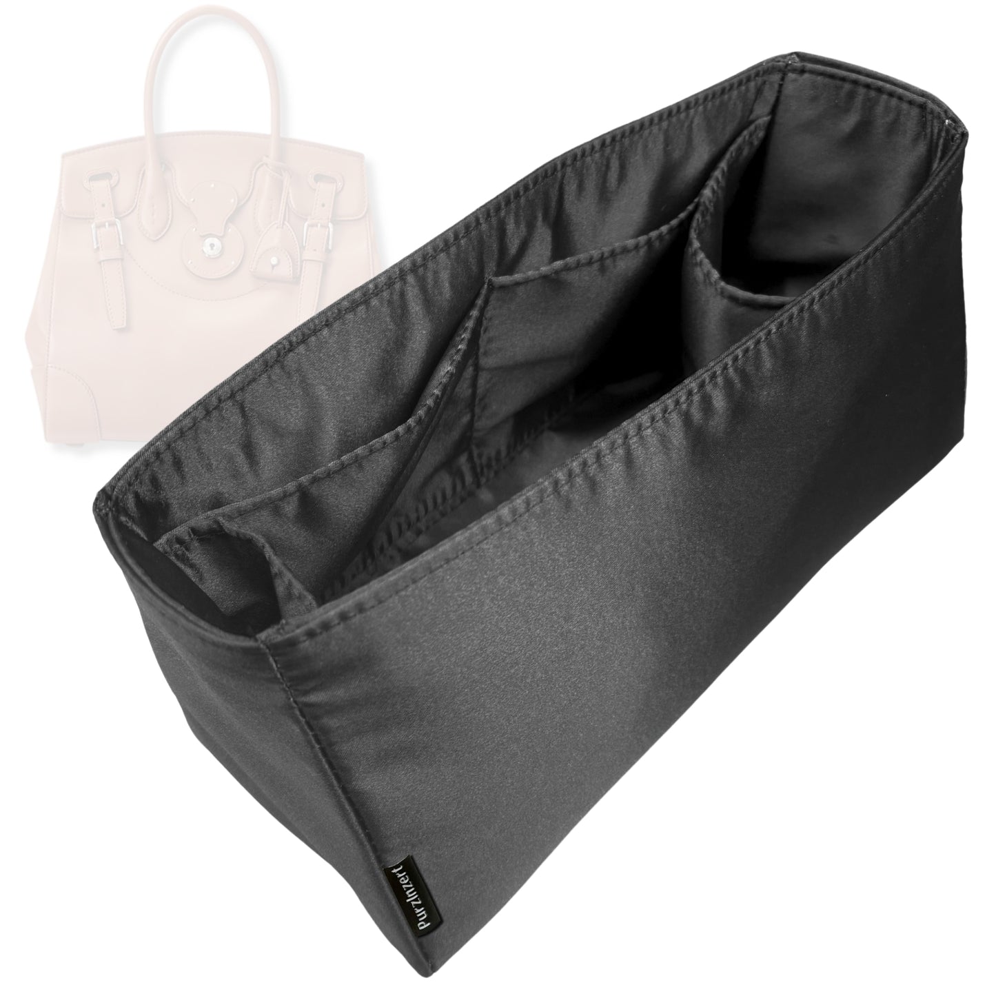 Bag Insert for (Ralph Lauren, Soft Ricky 18) Organizer Tote Purse Organiser Liner Shaper [Premium Silk Material]