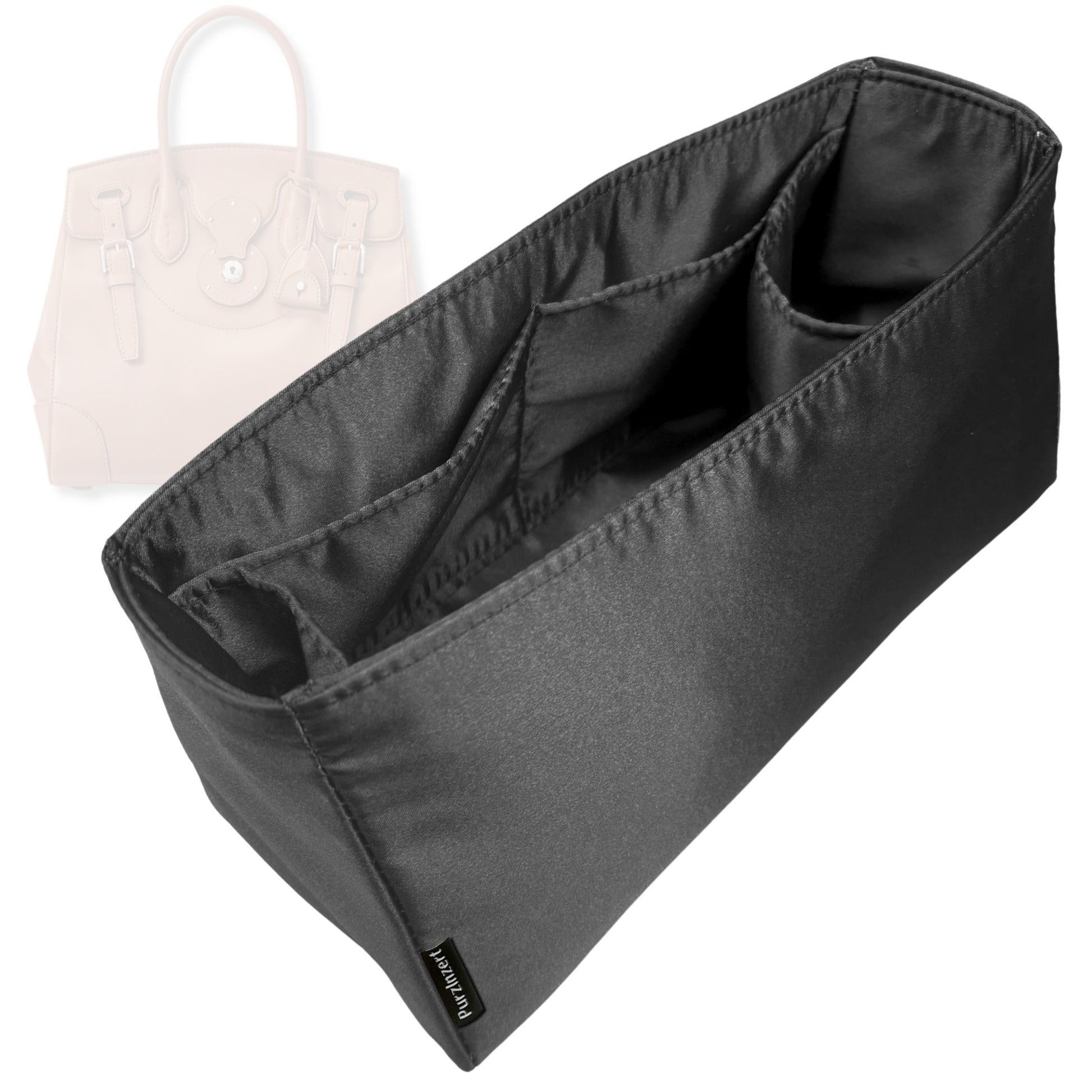 Bag Insert for (Ralph Lauren, Soft Ricky 18) Organizer Tote Purse Organiser Liner Shaper [Premium Silk Material]