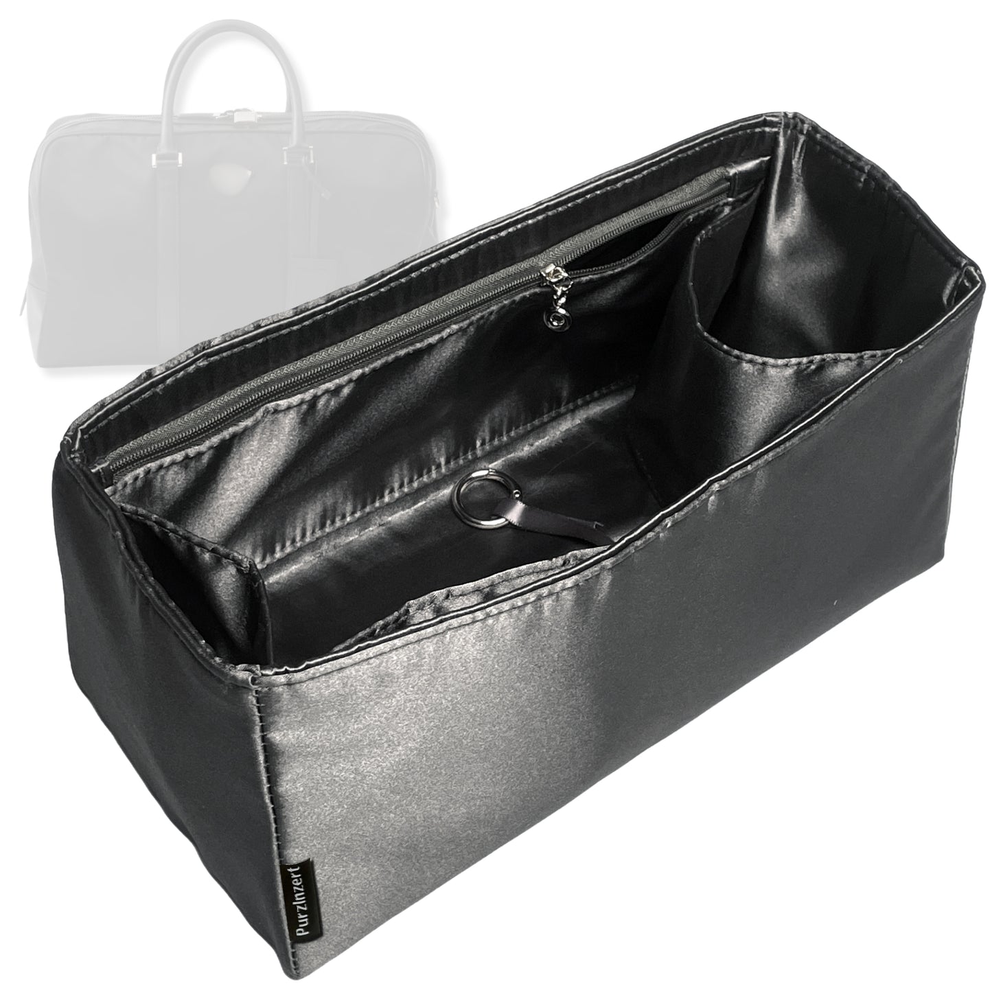 Bag Insert for (Prada, Re-Nylon and Saffiano Leather Duffel) Organizer Tote Purse Organiser Liner Shaper [Premium Silk Material]