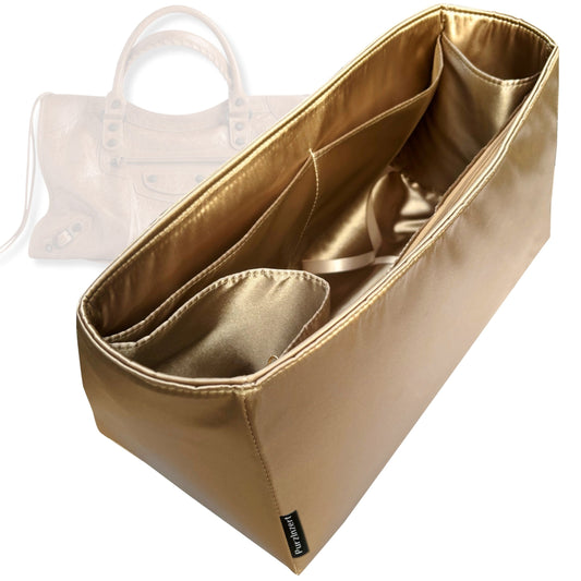 Bag Insert for (Balenciaga, Le City Medium) Organizer Tote Purse Organiser Liner Shaper [Premium Silk Material]