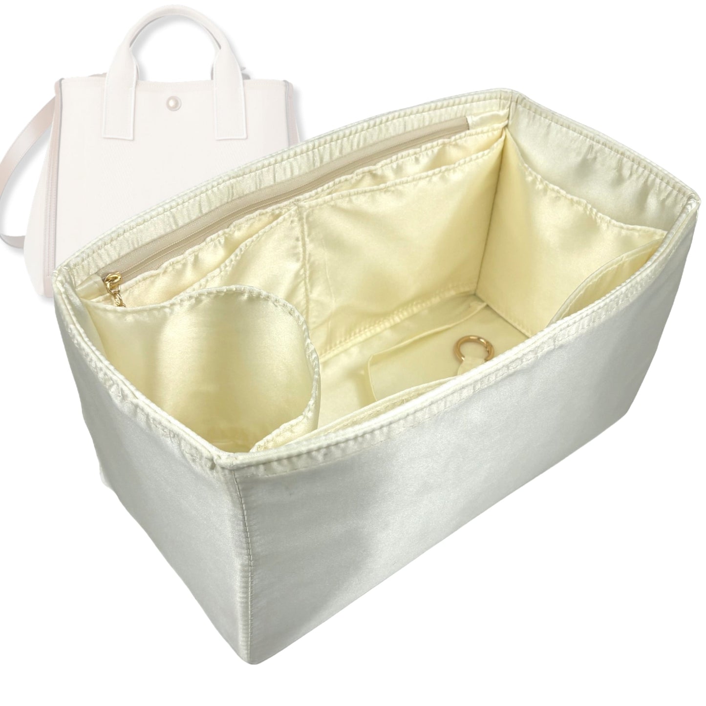 Bag Insert for (Chloe, Carry Tote 40cm) Organizer Tote Purse Organiser Liner Shaper [Premium Silk Material]