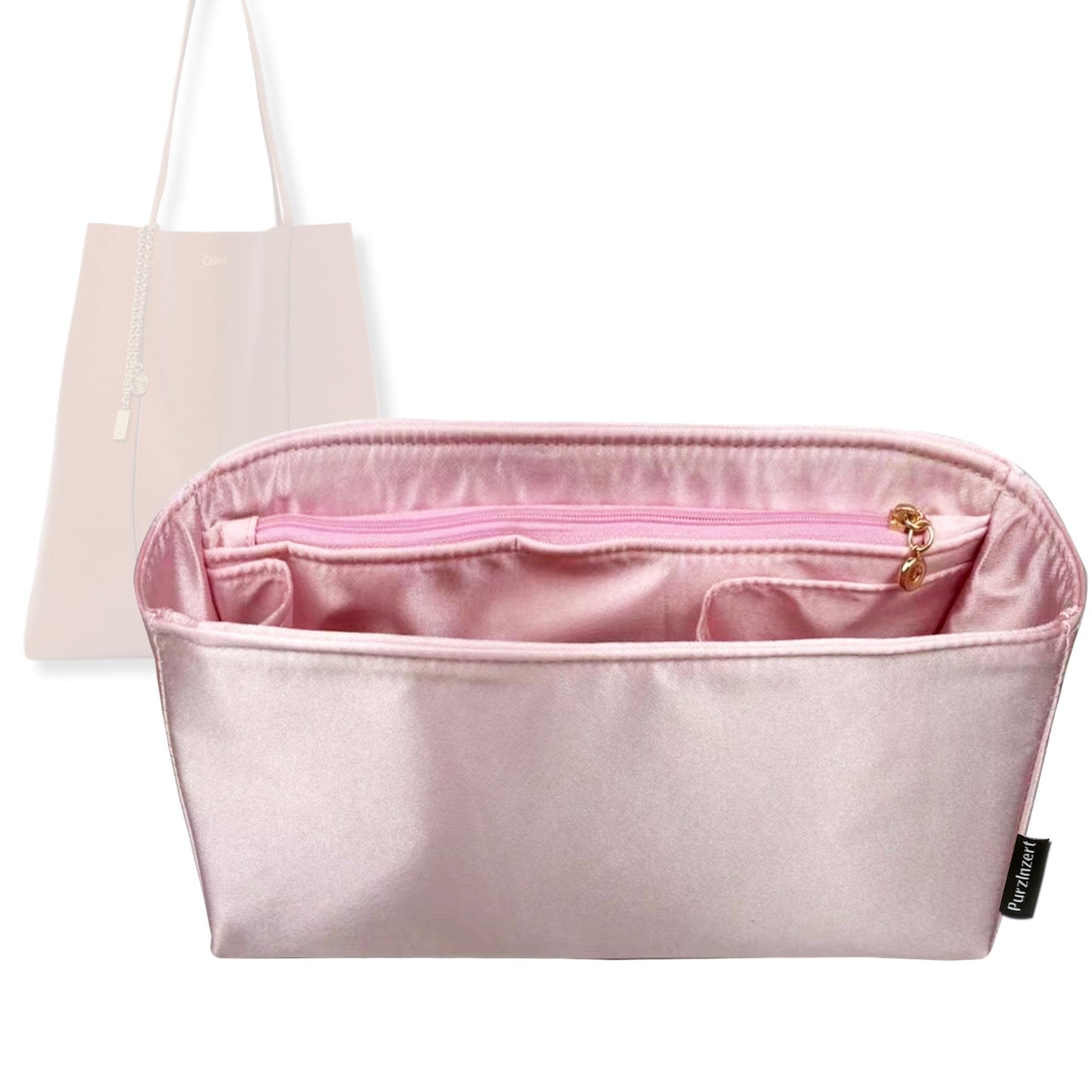 Bag Insert for (Chloe, Large Spin Tote 35cm) Organizer Tote Purse Organiser Liner Shaper [Premium Silk Material]