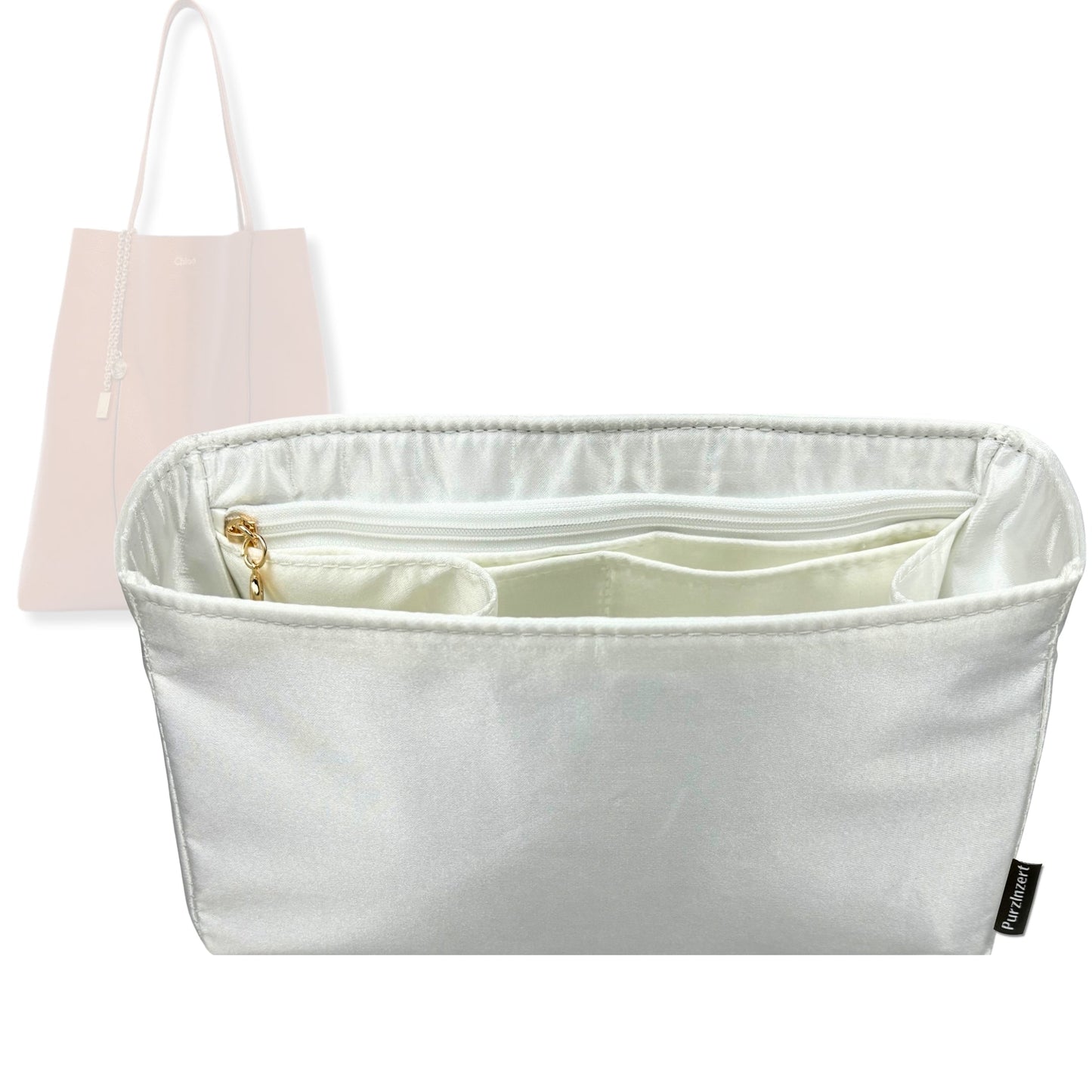 Bag Insert for (Chloe, Spin Tote 27cm) Organizer Tote Purse Organiser Liner Shaper [Premium Silk Material]