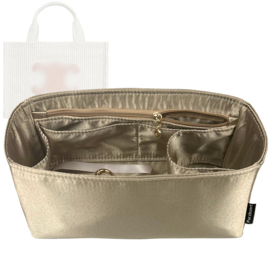 Bag Insert for (Celine, Small Cabas Thais) Organizer Tote Purse Organiser Liner Shaper [Premium Silk Material]