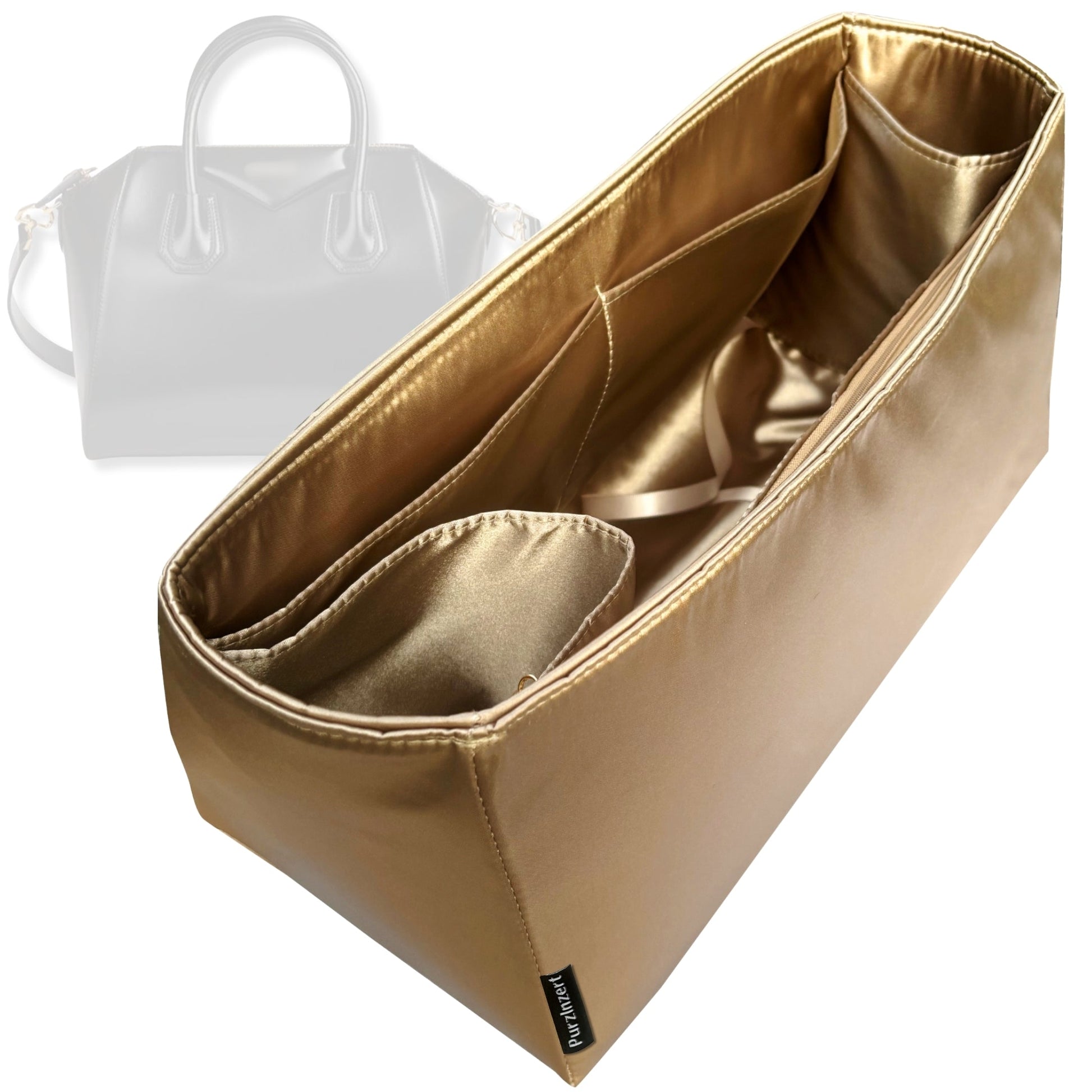 Bag Insert for (Givenchy, Small Antigona) Organizer Tote Purse Organiser Liner Shaper [Premium Silk Material]