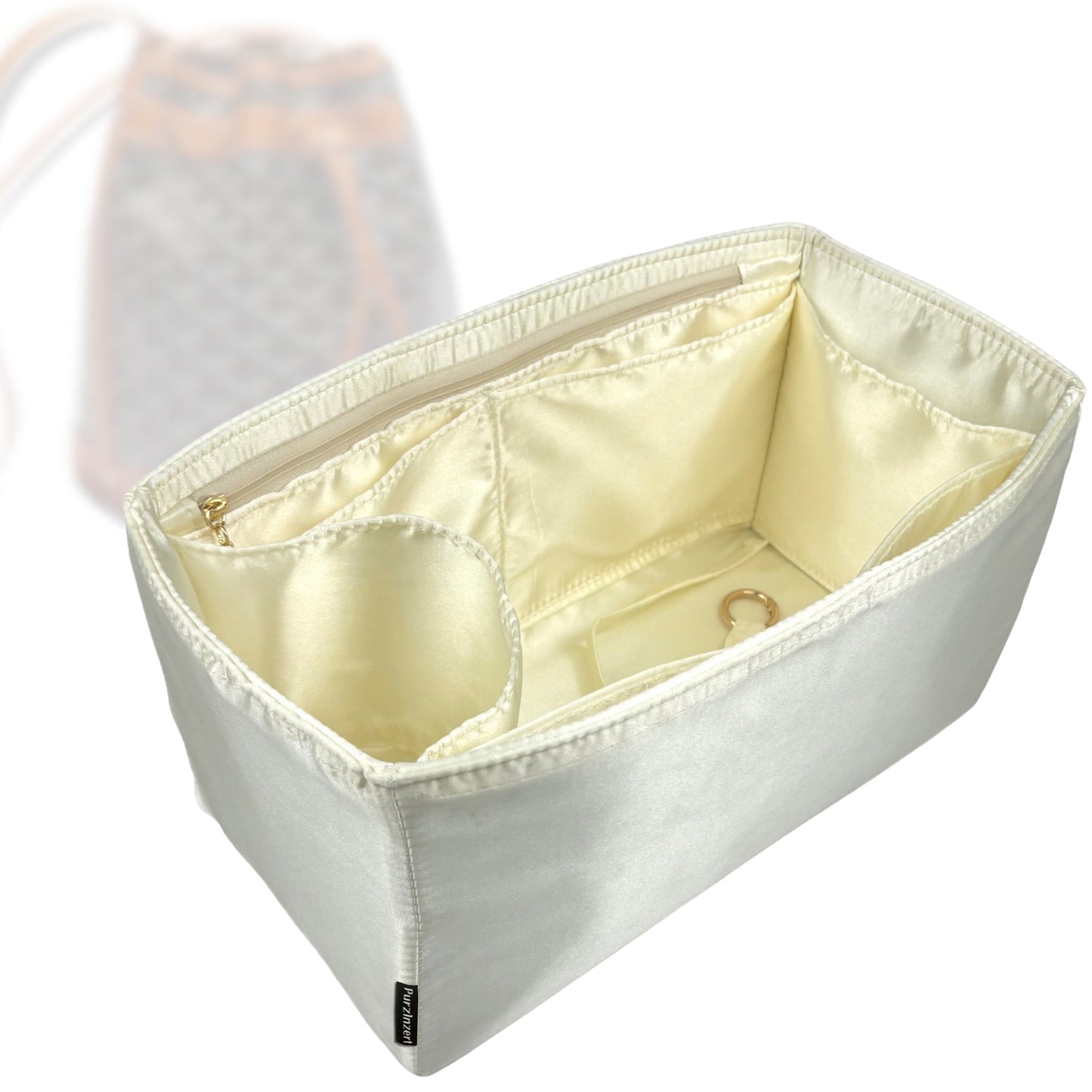 Bag Insert for (Goyard, Petit Flot Bucket Bag) Organizer Tote Purse Organiser Liner Shaper [Premium Silk Material]
