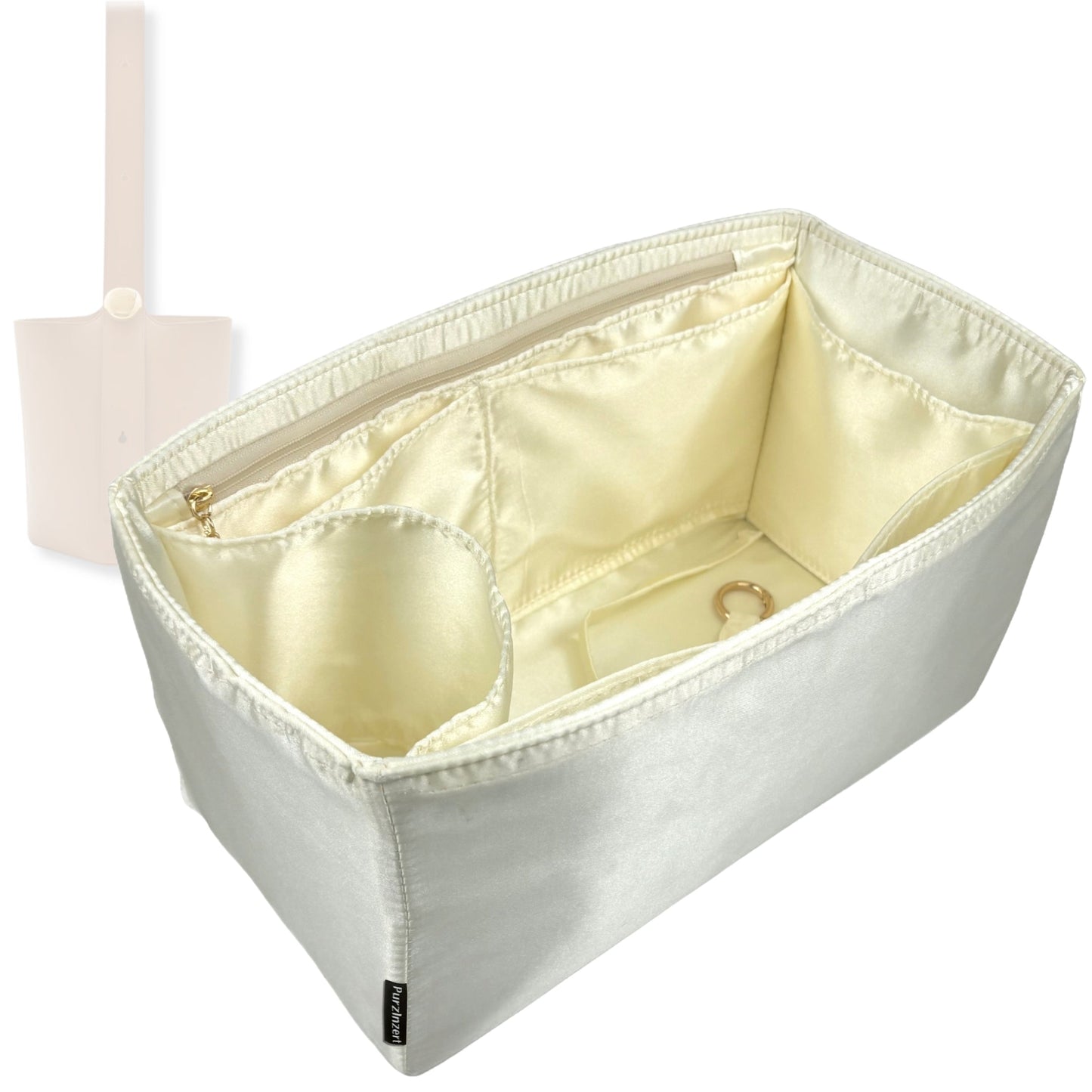 Bag Insert for (Loewe, Mini Pebble Bucket) Organizer Tote Purse Organiser Liner Shaper [Premium Silk Material]