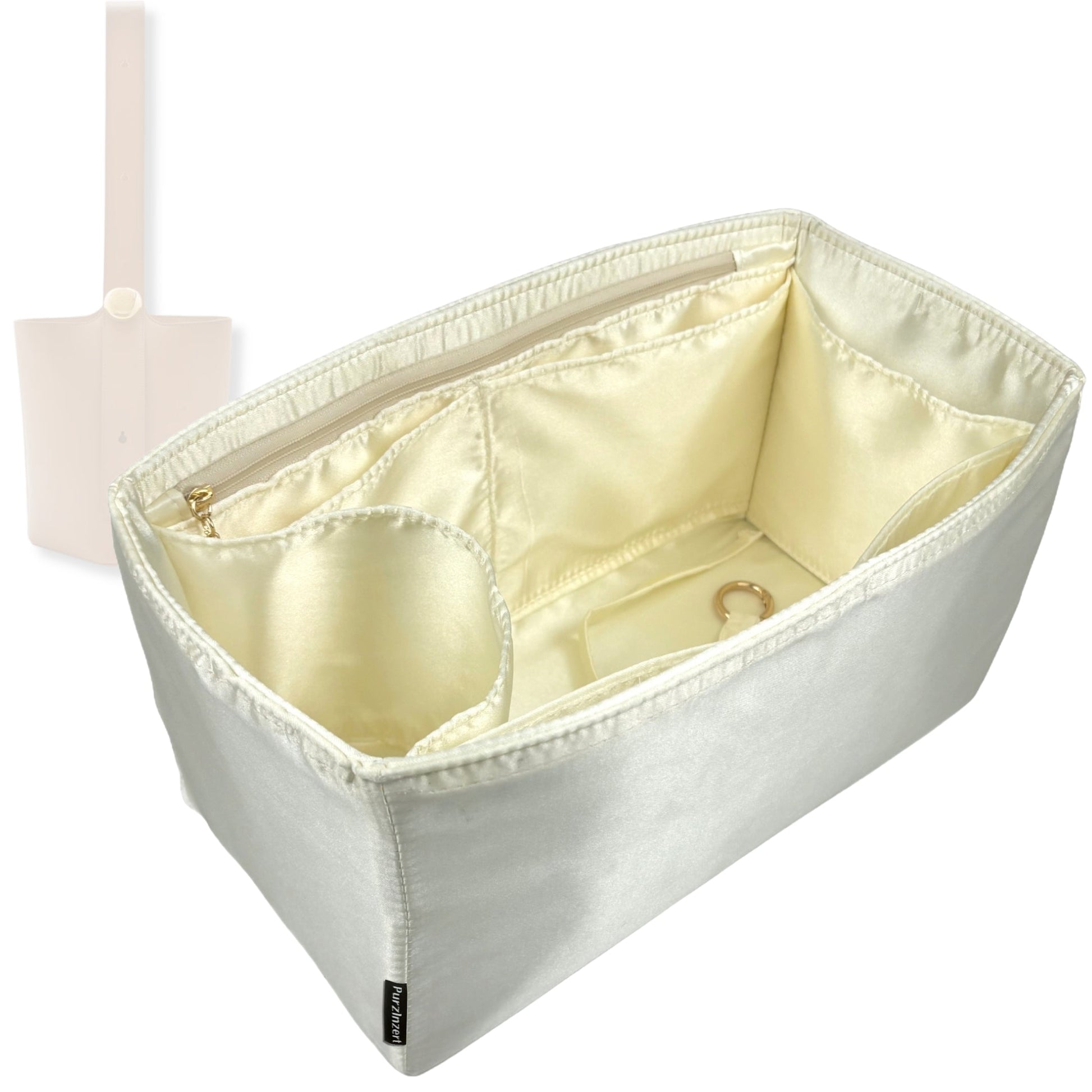 Bag Insert for (Loewe, Mini Pebble Bucket) Organizer Tote Purse Organiser Liner Shaper [Premium Silk Material]
