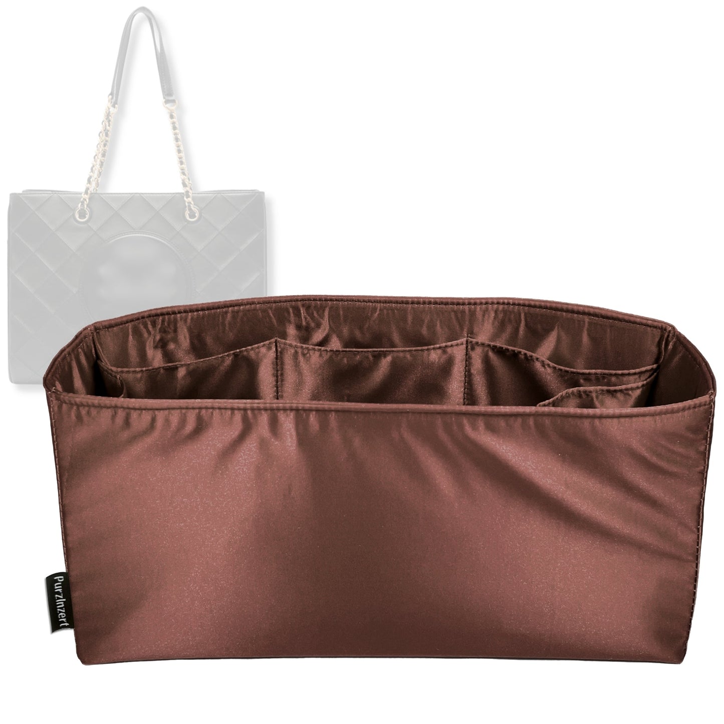 Bag Insert for (Tory Burch, Fleming Soft Chain Tote) Organizer Tote Purse Organiser Liner Shaper [Premium Silk Material]