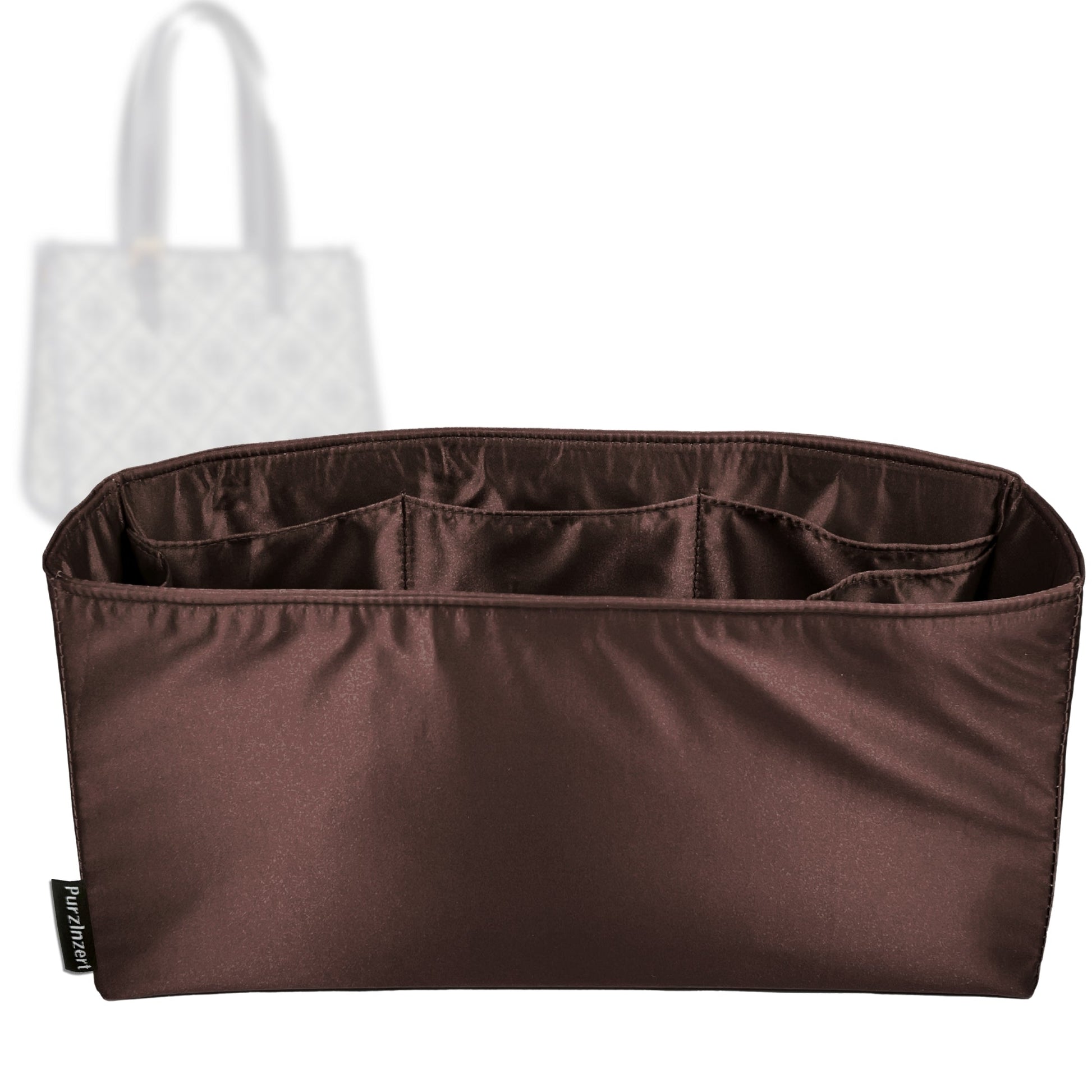 Bag Insert for (Tory Burch, Small T Monogram Embossed Tote) Organizer Tote Purse Organiser Liner Shaper [Premium Silk Material]