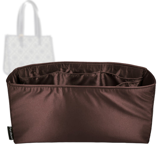 Bag Insert for (Tory Burch, Small T Monogram Embossed Tote) Organizer Tote Purse Organiser Liner Shaper [Premium Silk Material]
