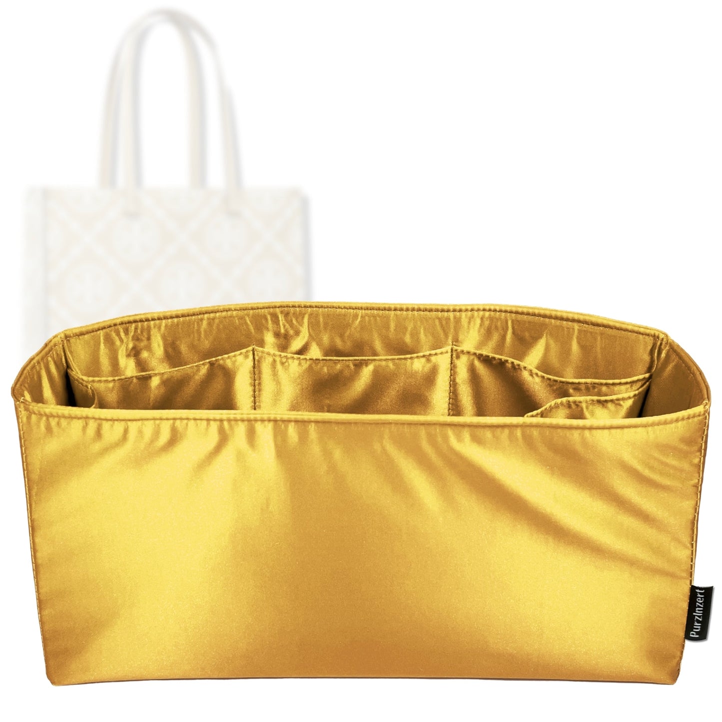 Bag Insert for (Tory Burch, T Monogram Embossed Tote 36W 28H) Organizer Tote Purse Organiser Liner Shaper [Premium Silk Material]