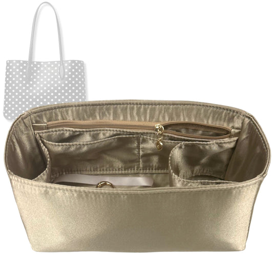 Bag Insert for (Kate Spade, All Day Domino Dot Large Tote) Organizer Tote Purse Organiser Liner Shaper [Premium Silk Material]