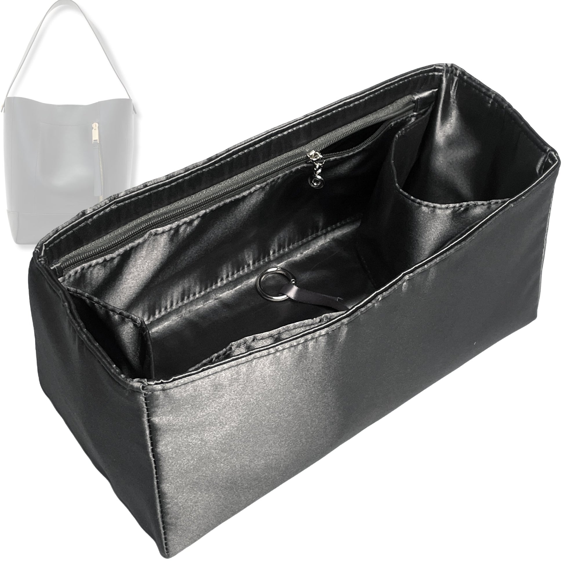Bag Insert for (AllSaints, Alba Leather Hobo Bag) Organizer Tote Purse Organiser Liner Shaper [Premium Silk Material]