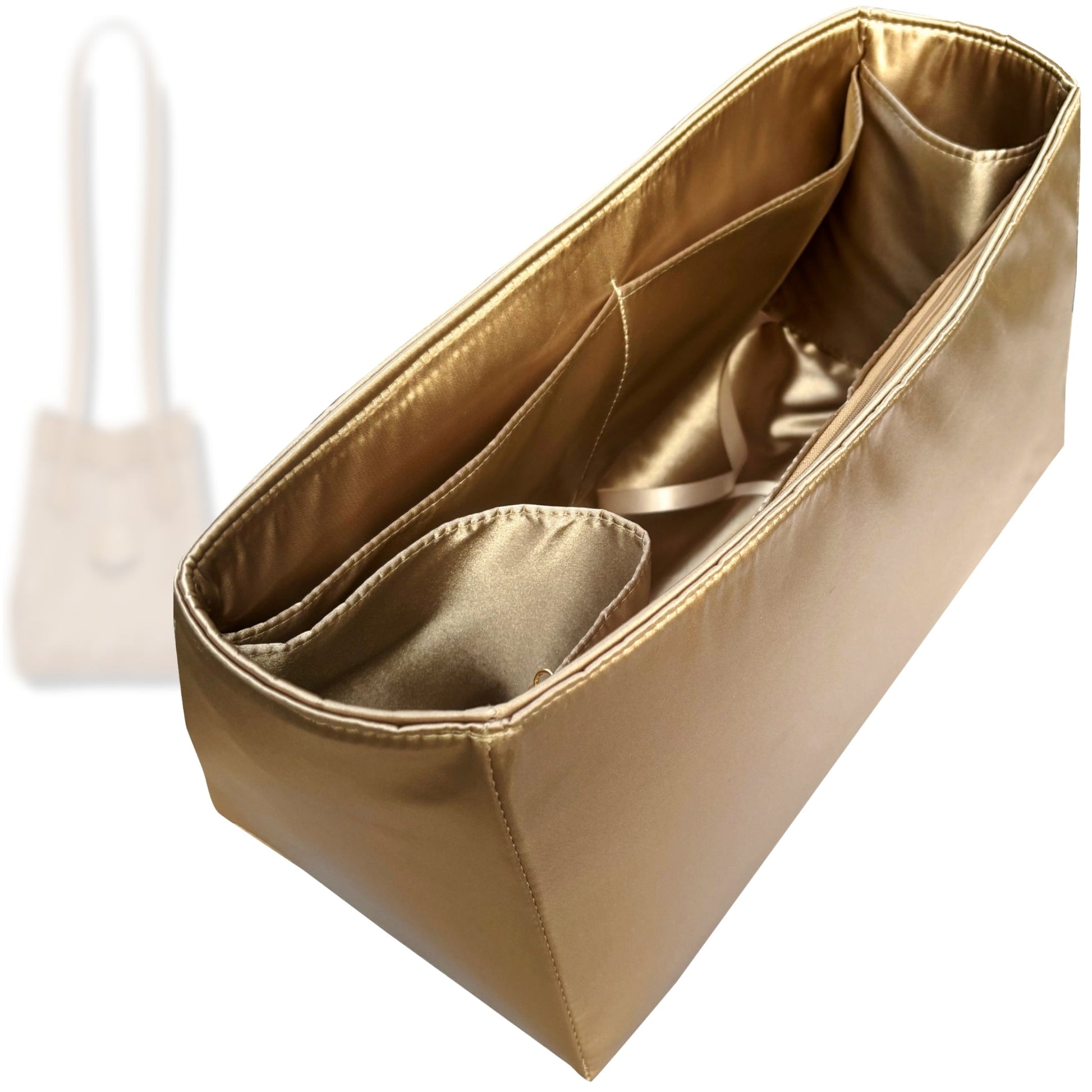 Bag Insert for (Fendi, Origami Mini Bag) Organizer Tote Purse Organiser Liner Shaper [Premium Silk Material]