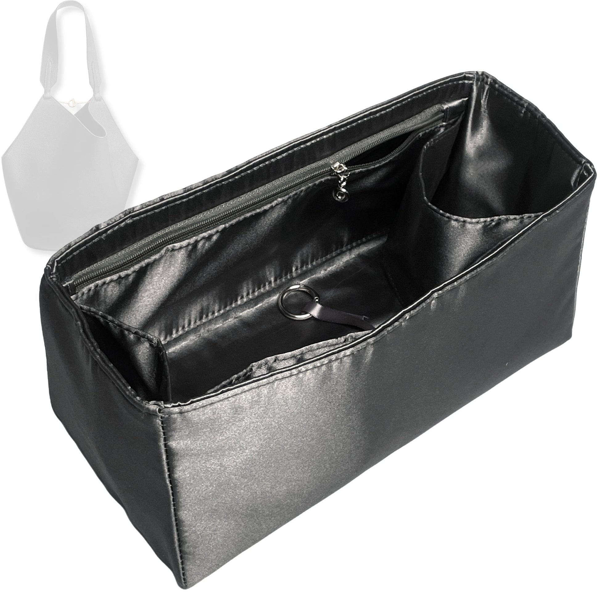 Bag Insert for (Khaite, Small Lotus Tote) Organizer Tote Purse Organiser Liner Shaper [Premium Silk Material]