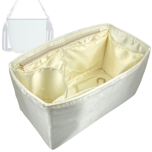 Bag Insert for (Coach, City Bucket Bag) Organizer Tote Purse Organiser Liner Shaper [Premium Silk Material]