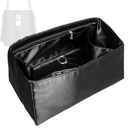 Bag Insert for (Givenchy, Medium Shark Lock bucket bag in Box leather) Organizer Tote Purse Organiser Liner Shaper [Premium Silk Material]