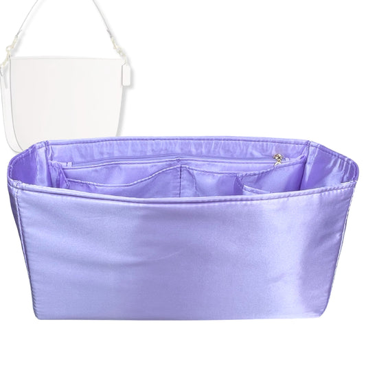 Bag Insert for (Coach, City Large Bucket Bag) Organizer Tote Purse Organiser Liner Shaper [Premium Silk Material]