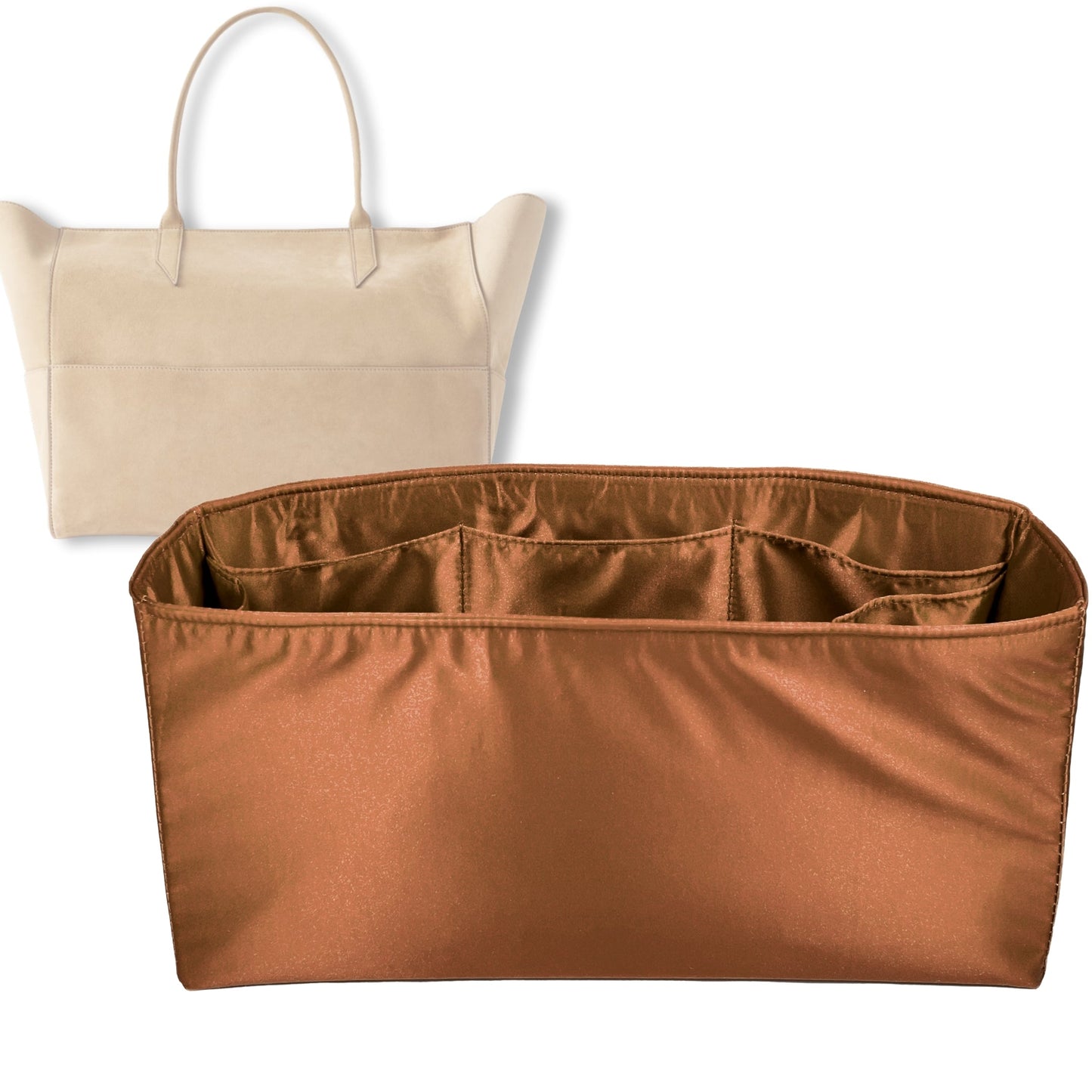 Bag Insert for (Metier, Incognito Small Cabas) Organizer Tote Purse Organiser Liner Shaper [Premium Silk Material]