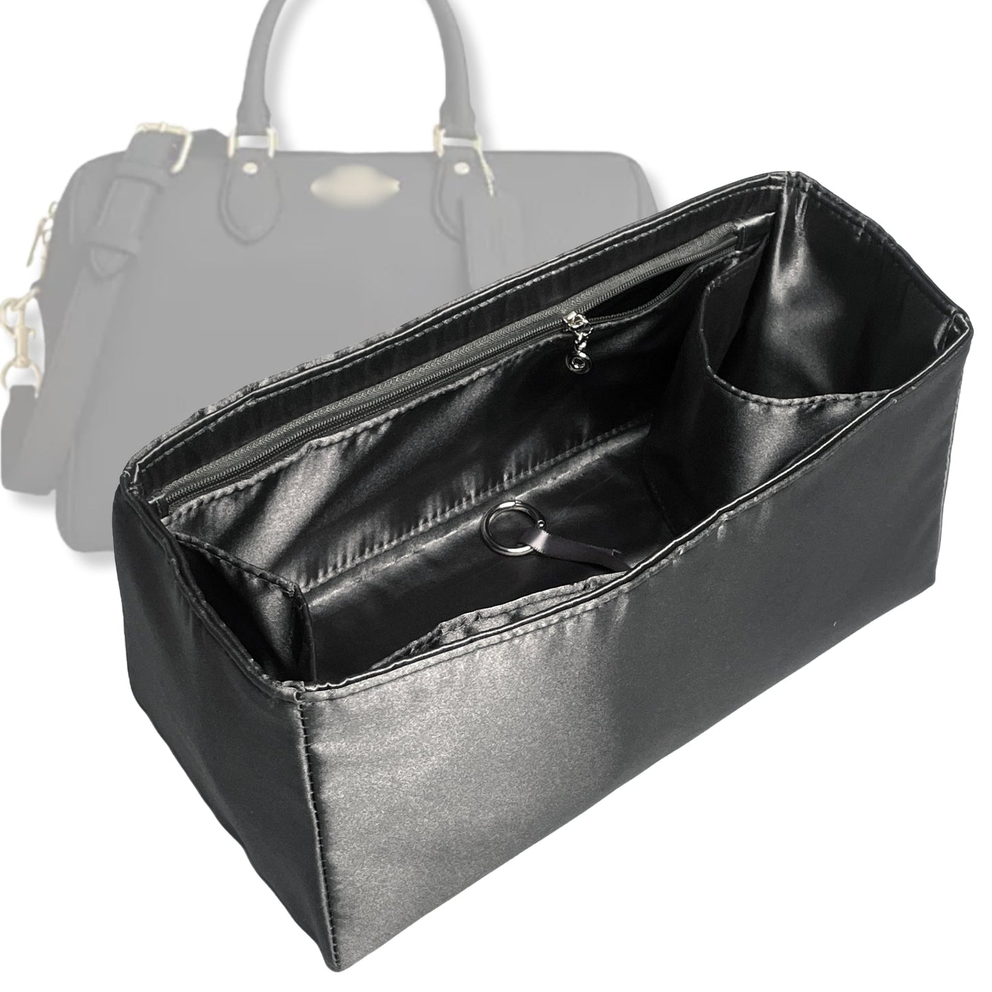 Bag Insert for (Coach, Rowan Large Satchel) Organizer Tote Purse Organiser Liner Shaper [Premium Silk Material]