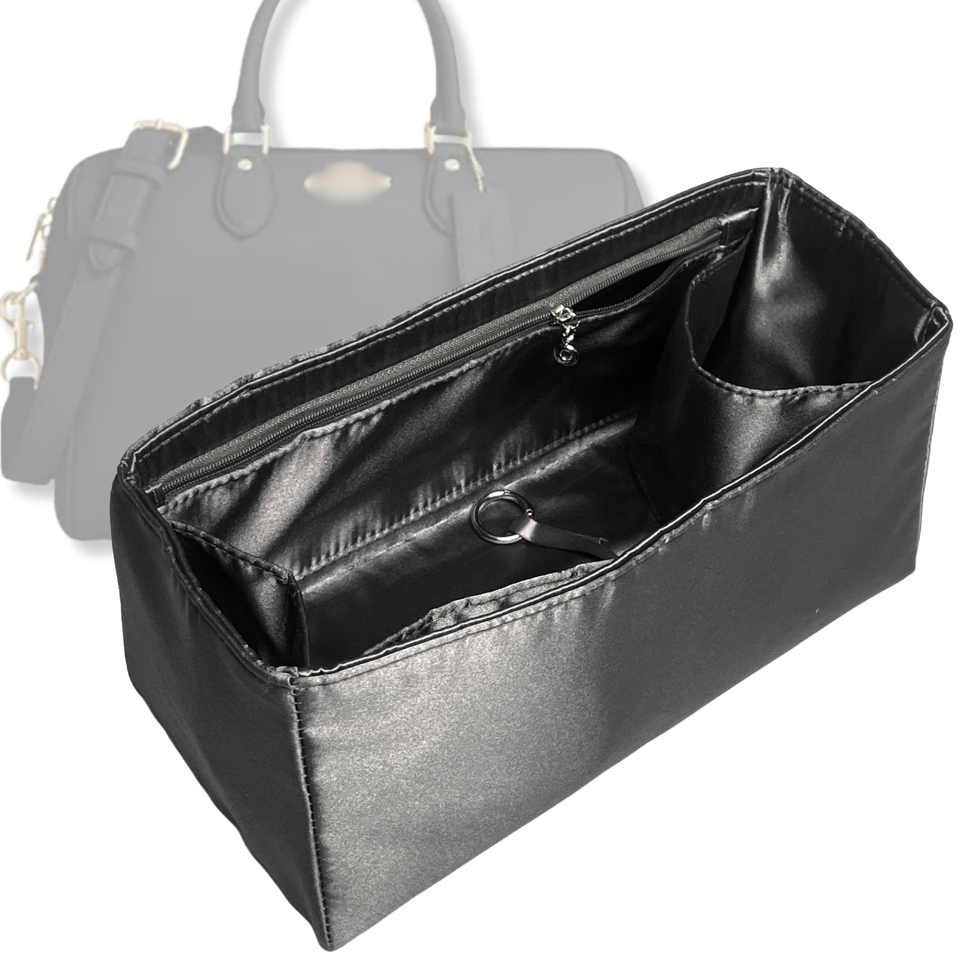 Bag Insert for (Coach, Rowan Large Satchel) Organizer Tote Purse Organiser Liner Shaper [Premium Silk Material]