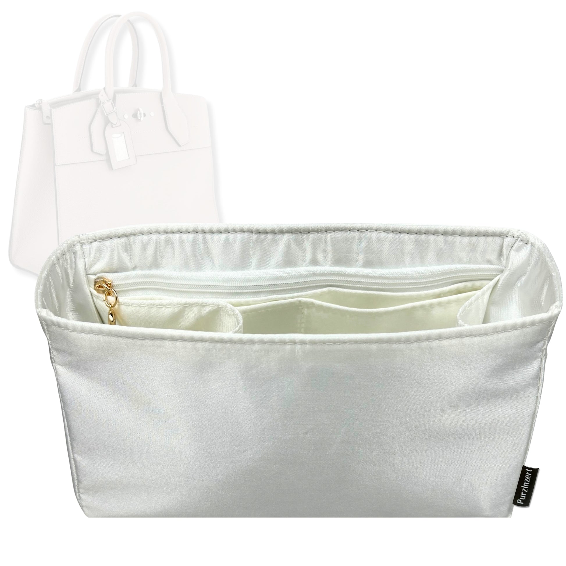 Bag Insert for (LV, City Steamer GM (Large)) Organizer Tote Purse Organiser Liner Shaper [Premium Silk Material]