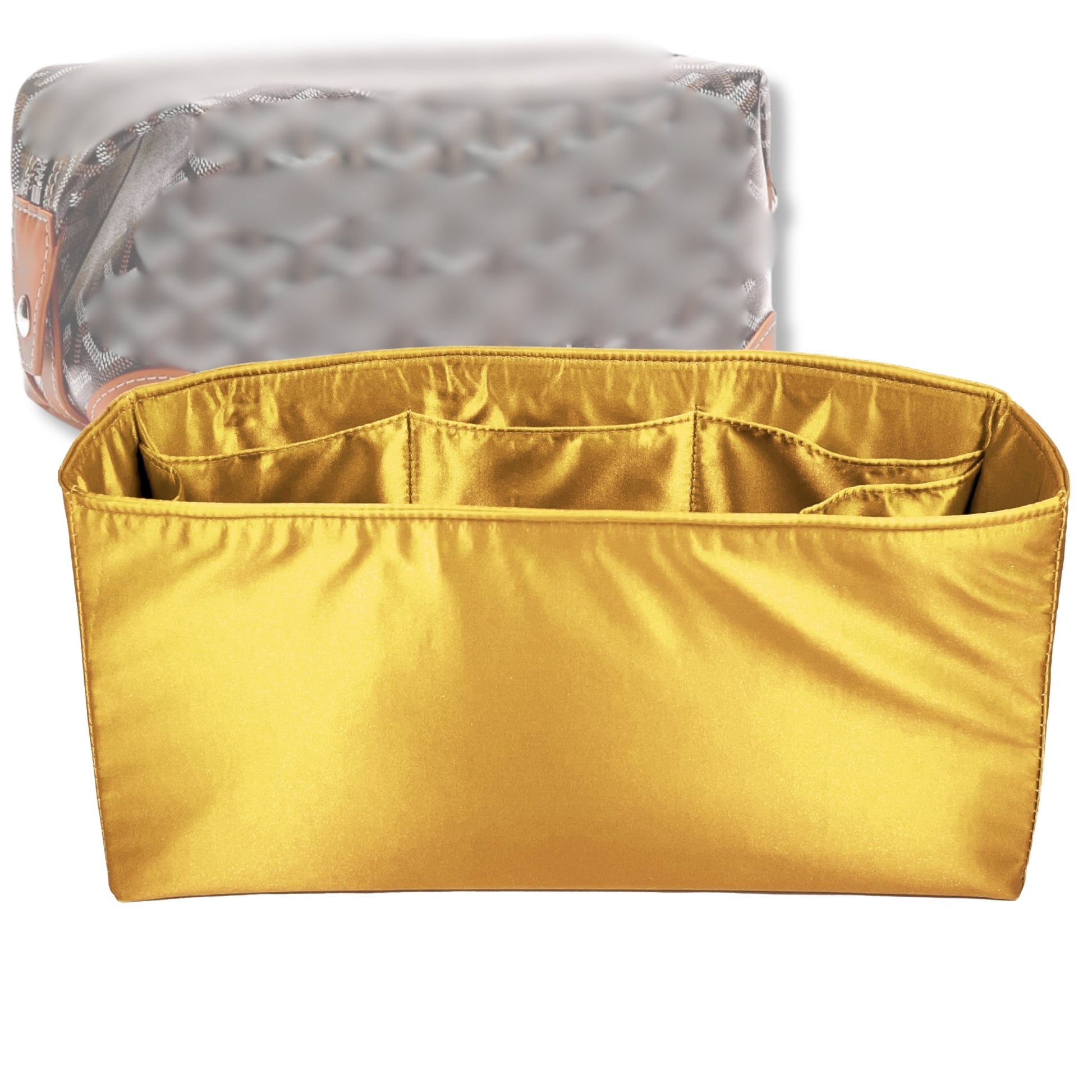 Bag Insert for (Goyard, Bowling 25 Toiletry Bag) Organizer Tote Purse Organiser Liner Shaper [Premium Silk Material]