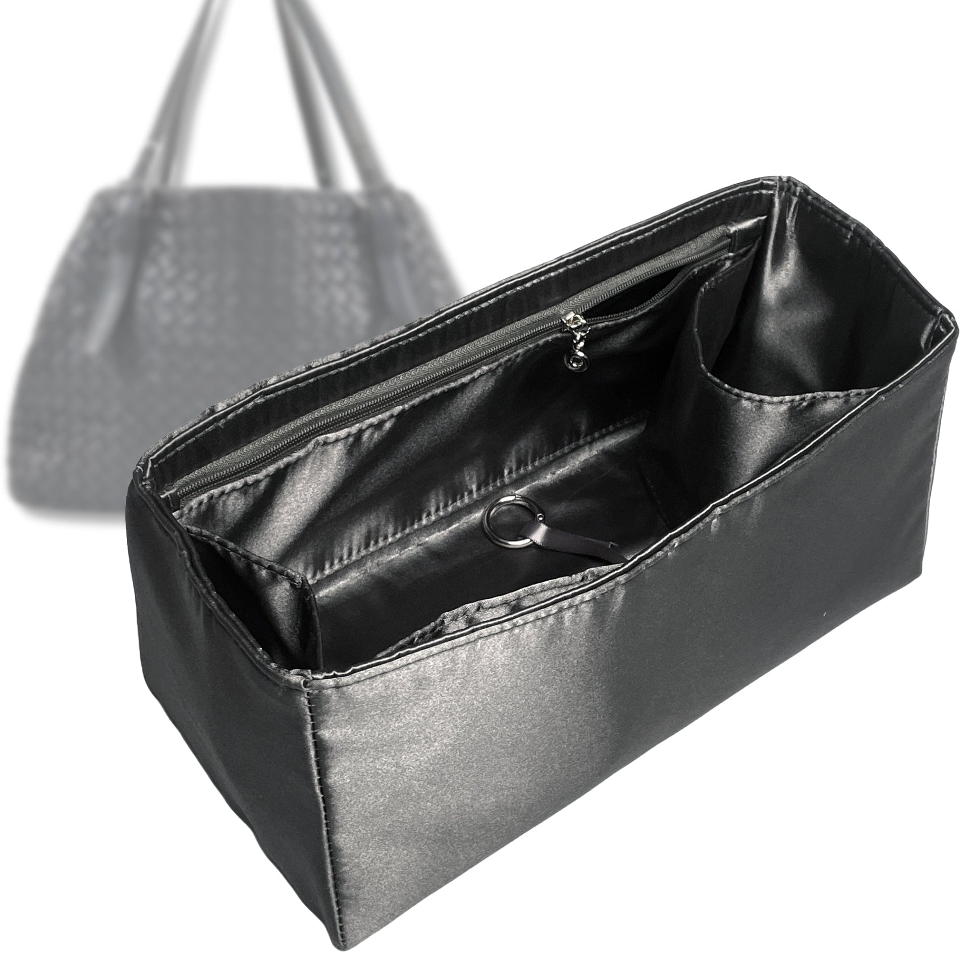 Bag Insert for (Bottega Veneta, Large Nappa Intrecciato Cesta tote bag) Organizer Tote Purse Organiser Liner Shaper [Premium Silk Material]