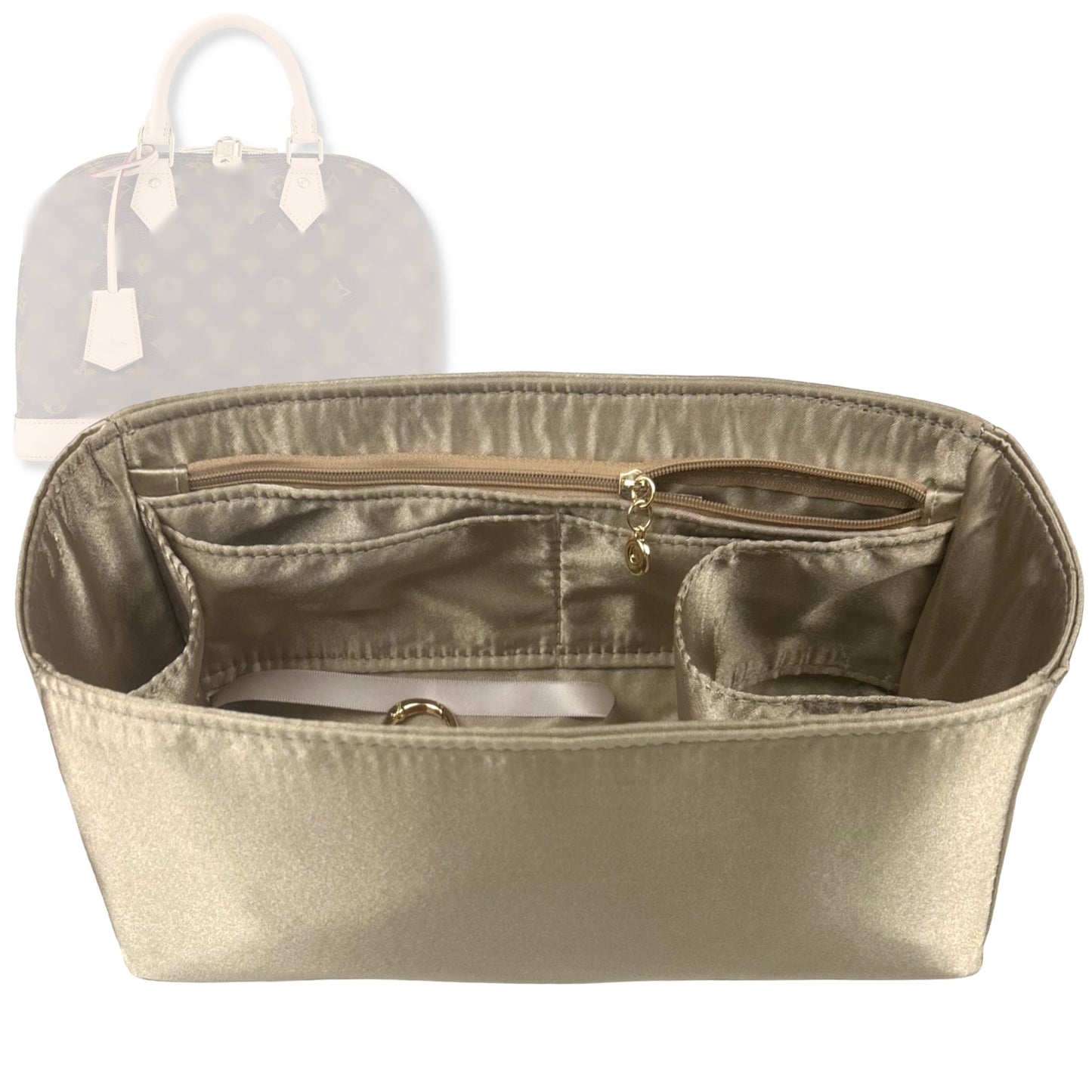 Bag Insert for (LV, Alma PM) Organizer Tote Purse Organiser Liner Shaper [Premium Silk Material]