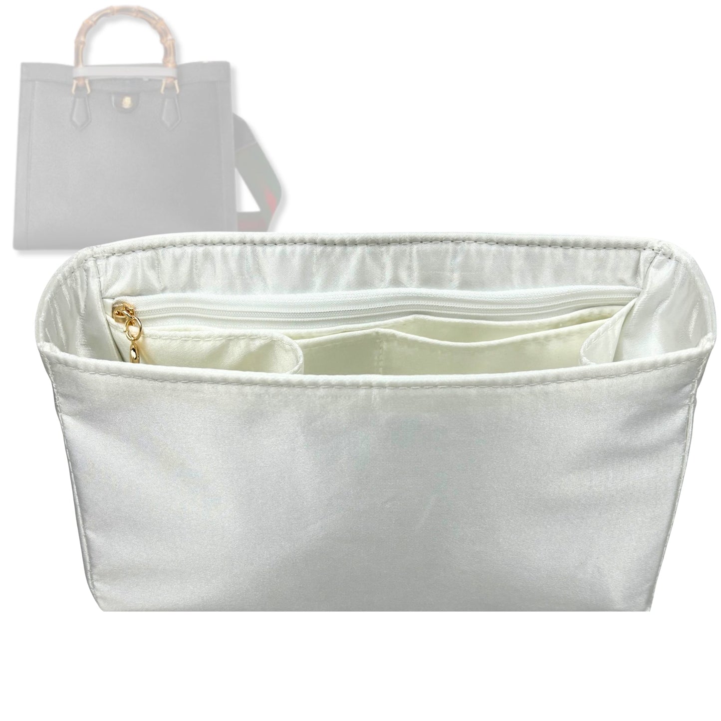 Bag Insert for (Gucci, Diana Large Tote) Organizer Tote Purse Organiser Liner Shaper [Premium Silk Material]