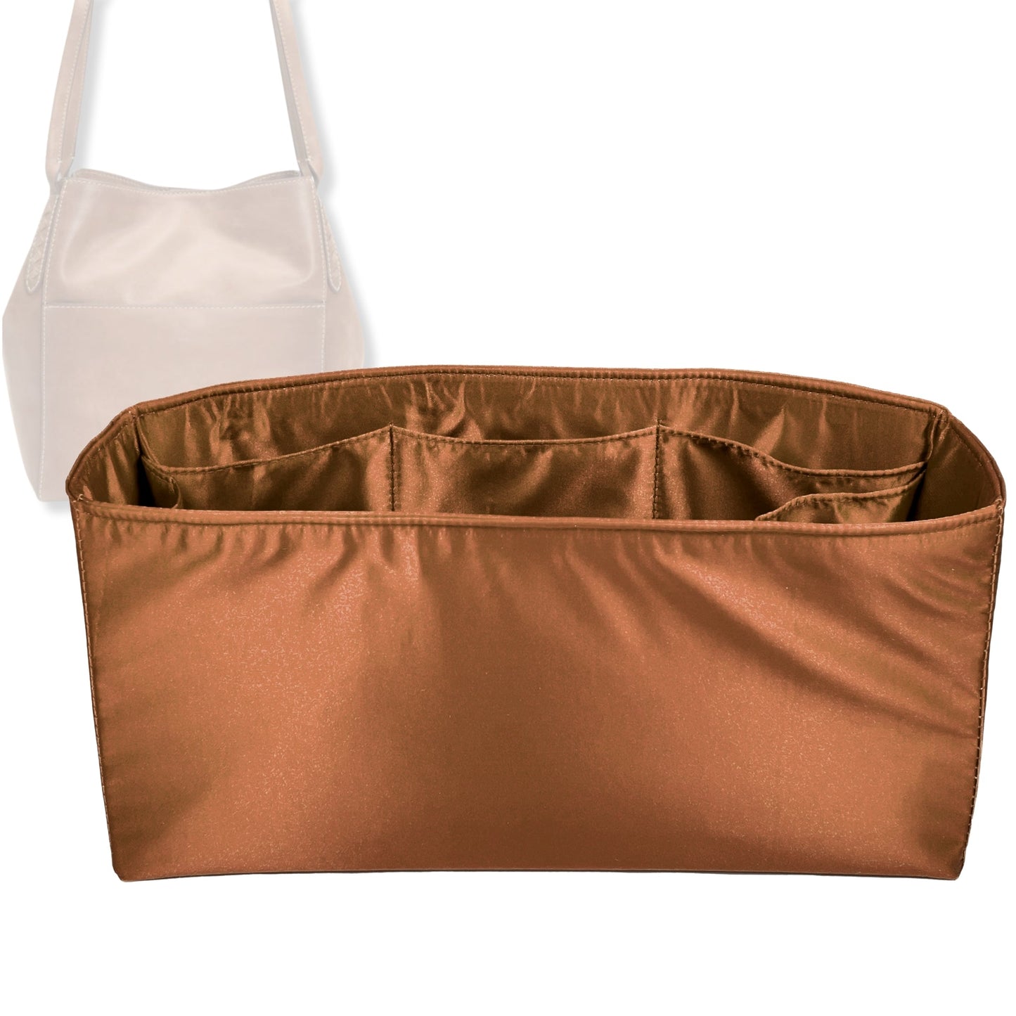 Bag Insert for (Frye, Reed Hobo) Organizer Tote Purse Organiser Liner Shaper [Premium Silk Material]