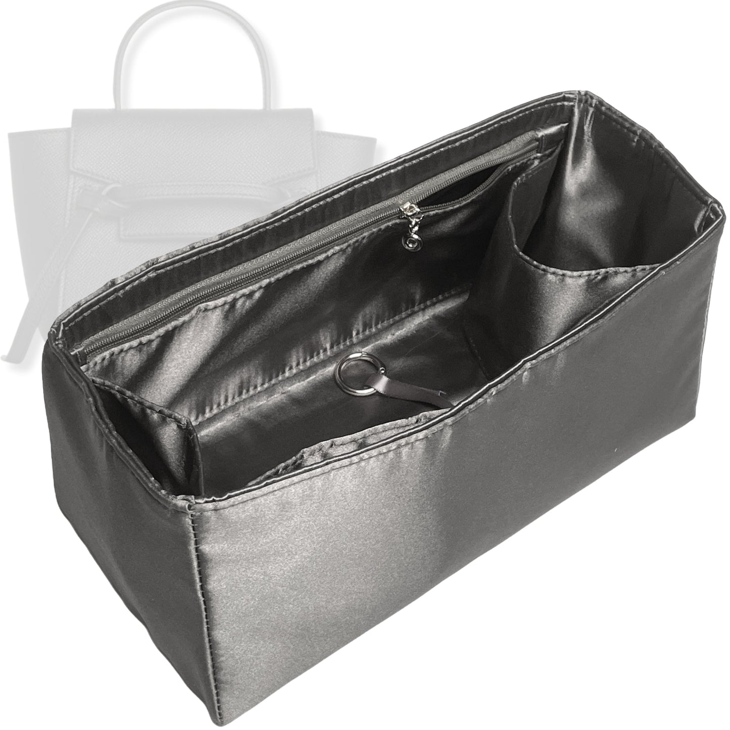 Bag Insert for (Celine, Mini Belt) Organizer Tote Purse Organiser Liner Shaper [Premium Silk Material]
