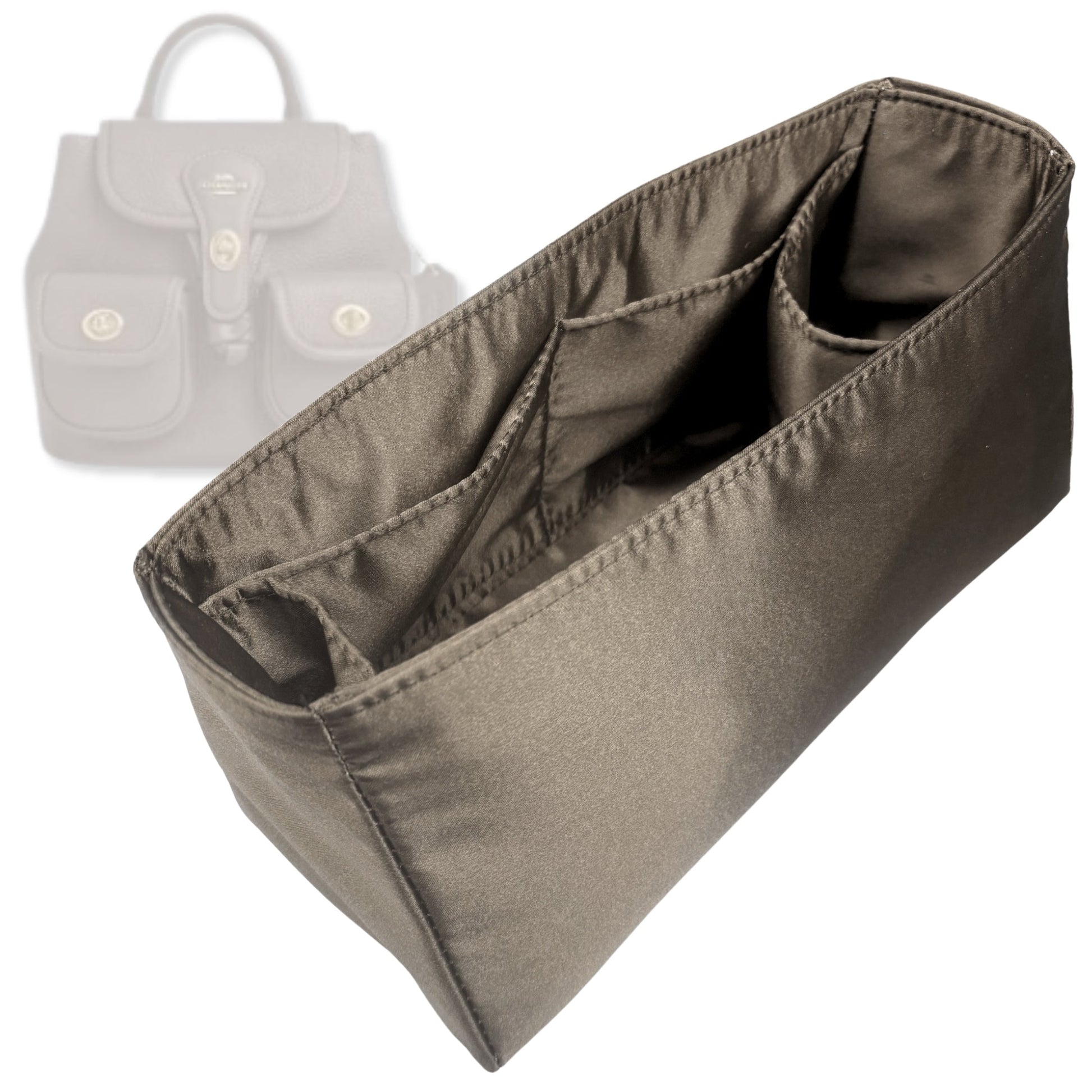Bag Insert for (Coach, Hadley Backpack) Organizer Tote Purse Organiser Liner Shaper [Premium Silk Material]