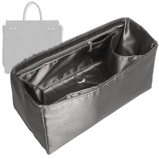 Bag Insert for (Saint Laurent (YSL), Sac De Jour North/South) Organizer Tote Purse Organiser Liner Shaper [Premium Silk Material]