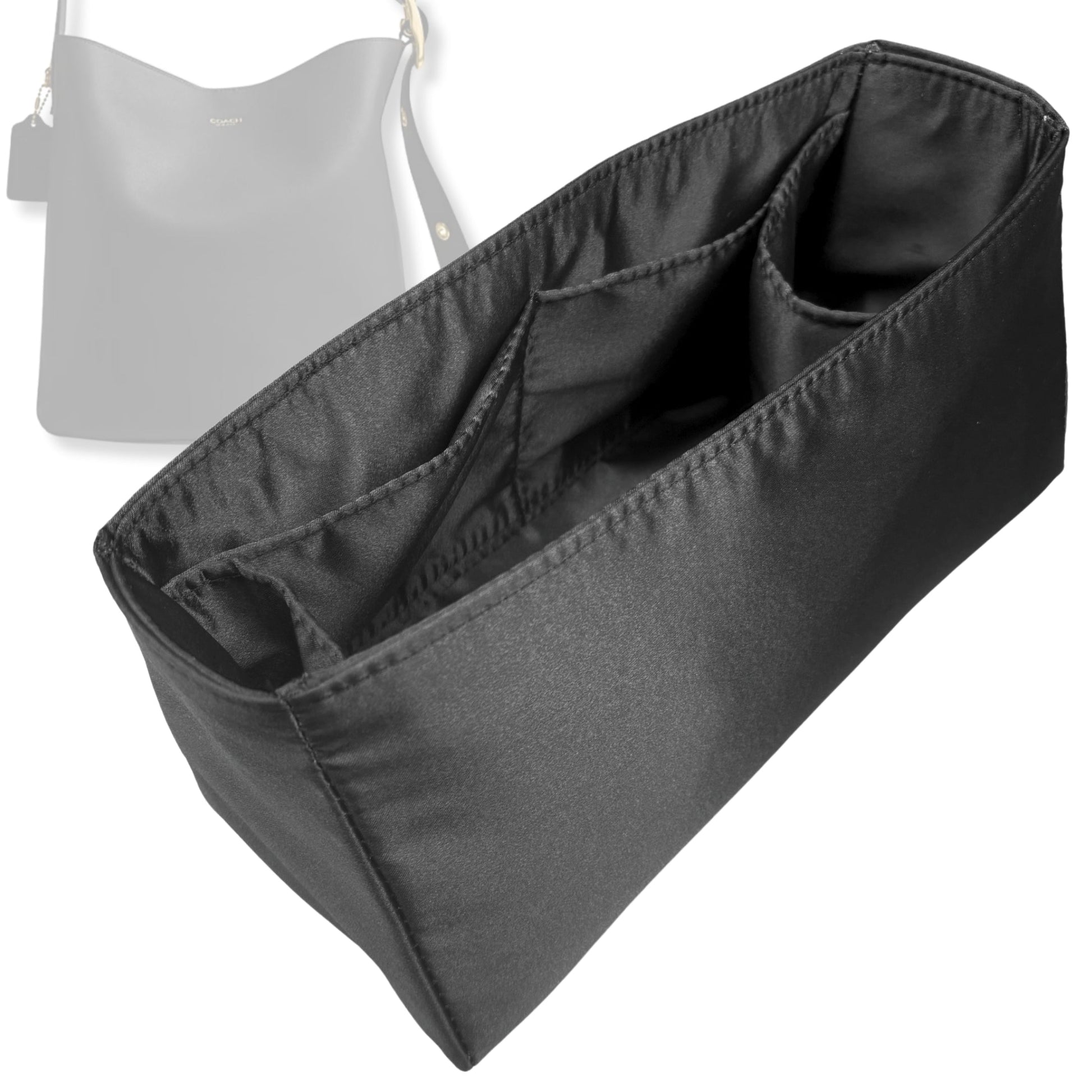 Bag Insert for (Coach, BLEECKER BUCKET BAG) Organizer Tote Purse Organiser Liner Shaper [Premium Silk Material]
