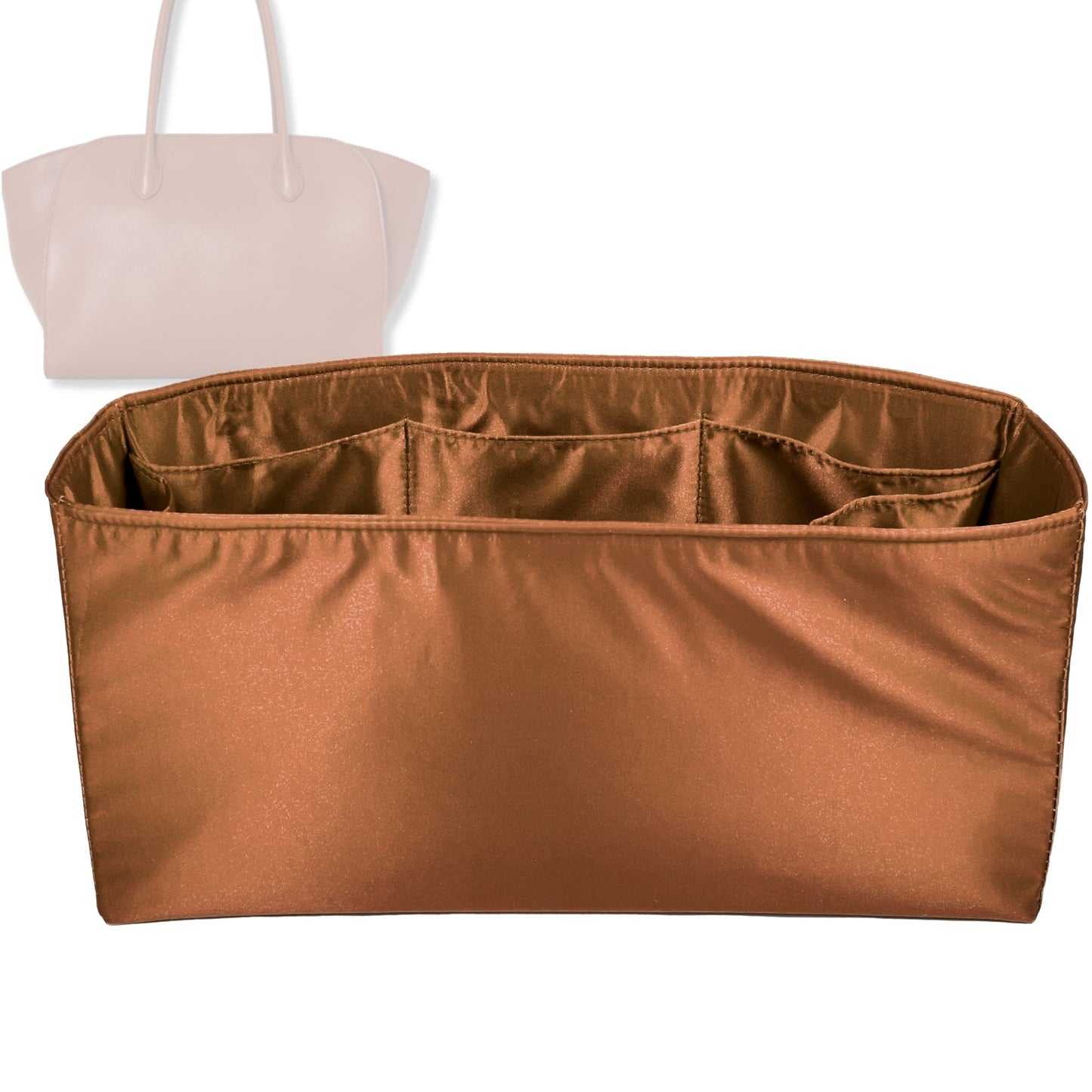 Bag Insert for (The Row, Marlo 12 Bag in Leather) Organizer Tote Purse Organiser Liner Shaper [Premium Silk Material]