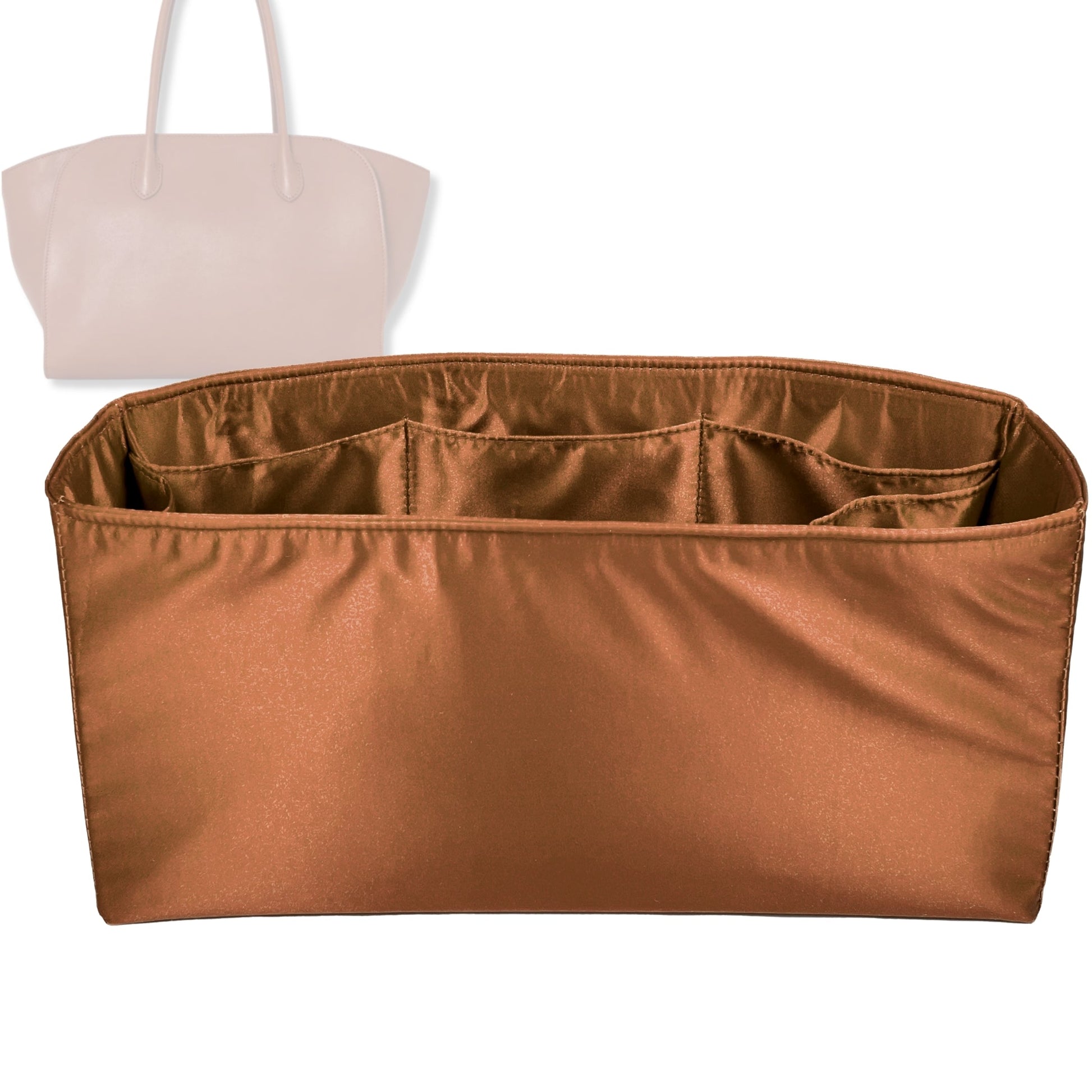 Bag Insert for (The Row, Marlo 12 Bag in Leather) Organizer Tote Purse Organiser Liner Shaper [Premium Silk Material]