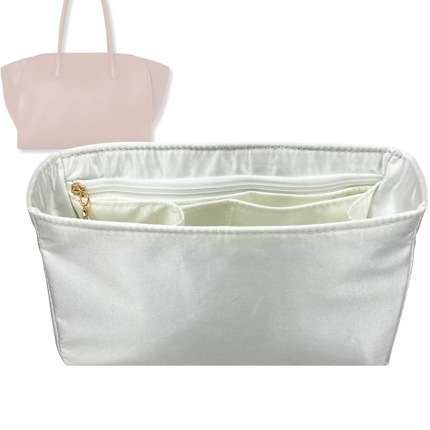 Bag Insert for (The Row, Marlo 14 Bag in Leather) Organizer Tote Purse Organiser Liner Shaper [Premium Silk Material]