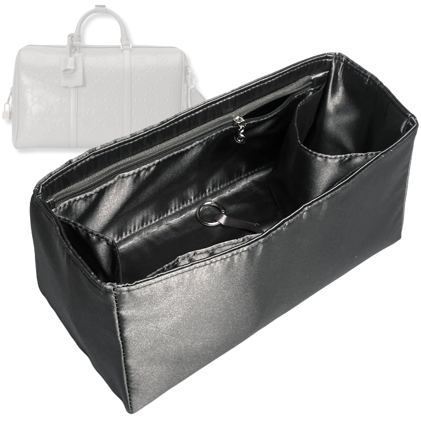 Bag Insert for (Gucci, GG embossed duffle bag) Organizer Tote Purse Organiser Liner Shaper [Premium Silk Material]