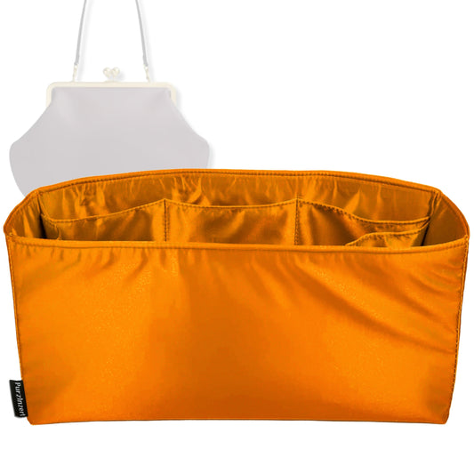 Bag Insert for (Coach, Large Kisslock Frame Bag) Organizer Tote Purse Organiser Liner Shaper [Premium Silk Material]